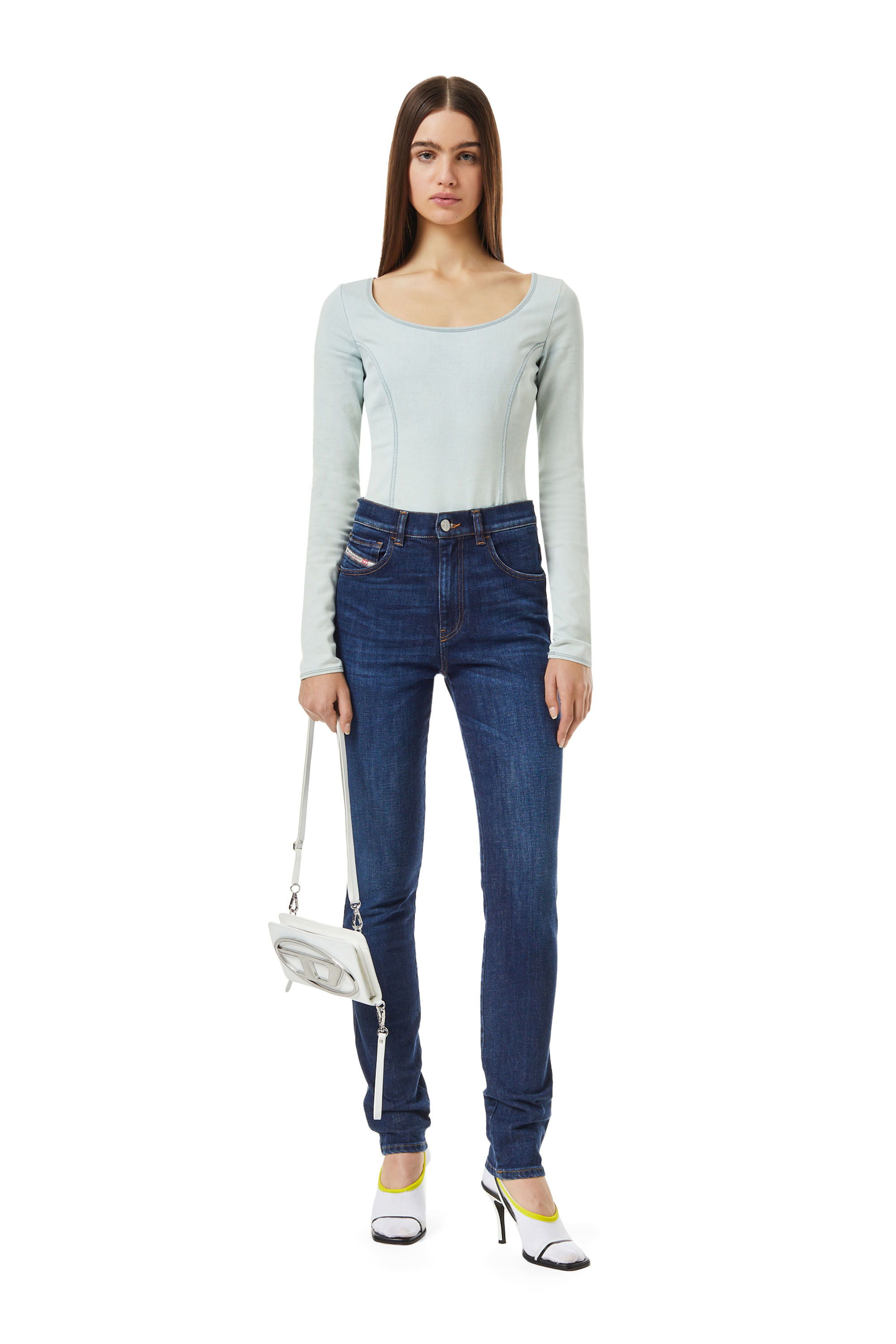 Women Dark blue Straight Mom Jeans: 1994 09B90 | Diesel Library