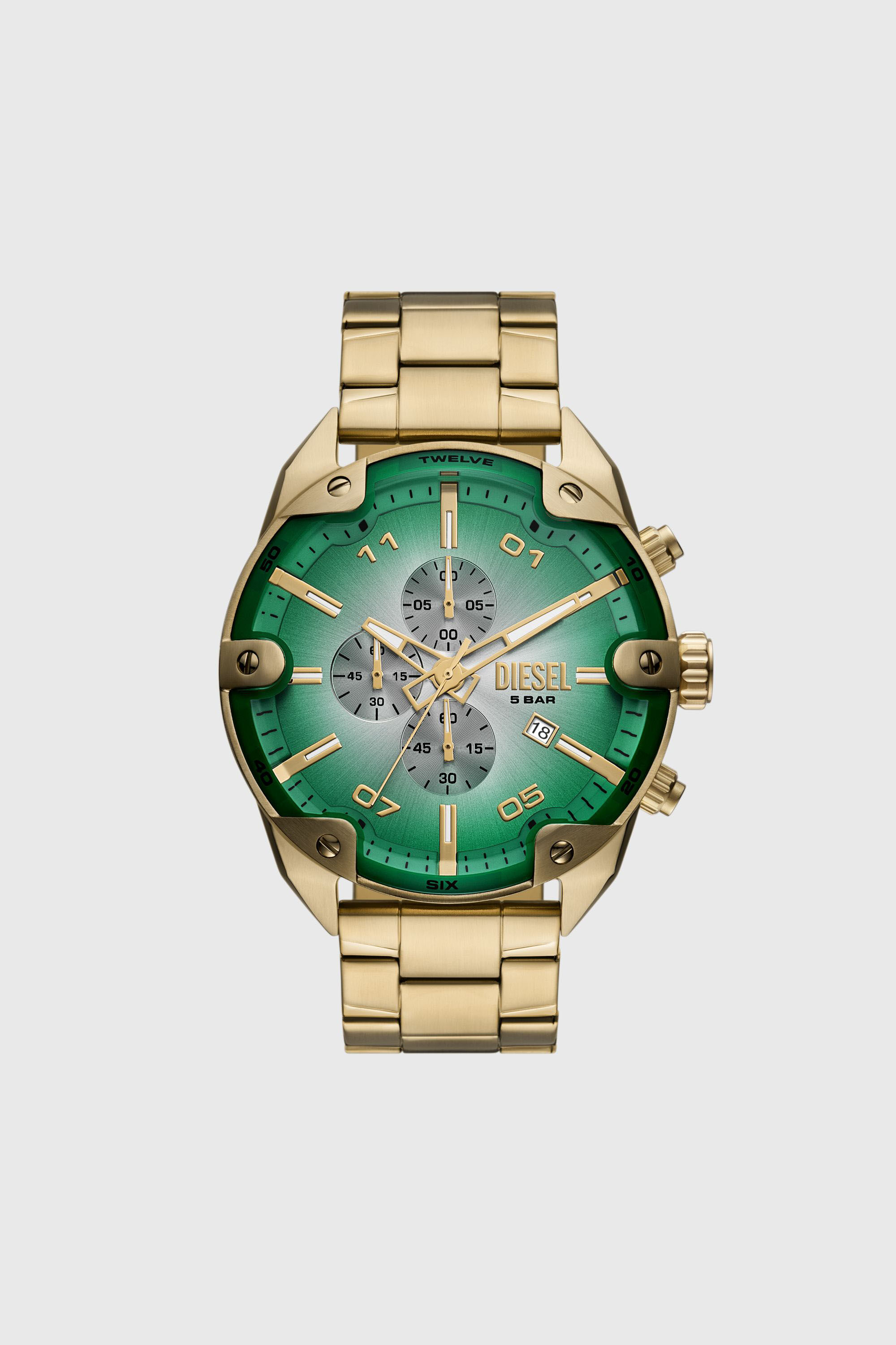 Men's Spiked Stainless Steel Watch | Gold | Diesel MX
