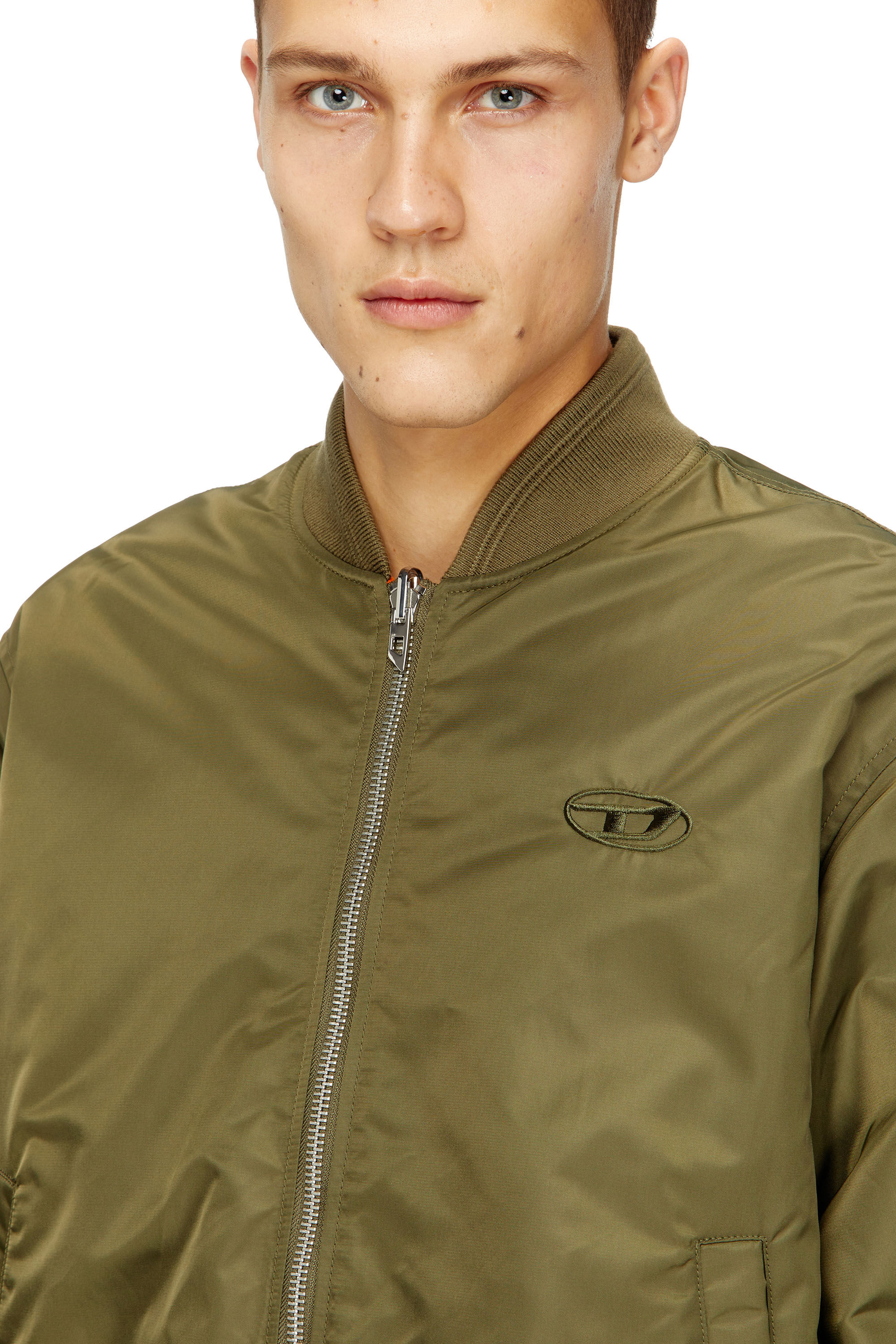 Diesel - W-TYPE-D1, Blouson aviateur rembourré avec broderie Oval D Homme in Polychrome - 4