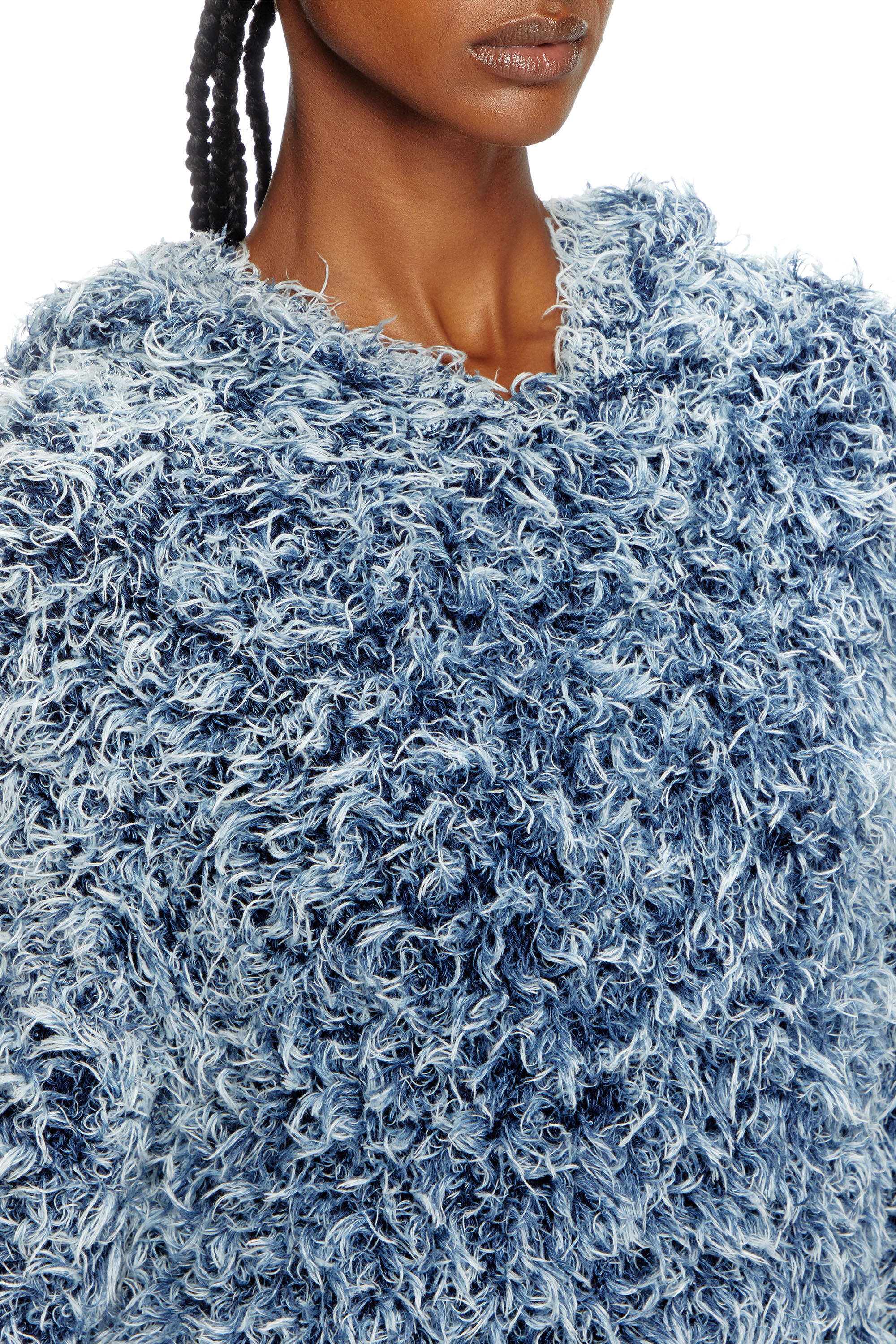 Women's Textured-knit hoodie | Blue | Diesel