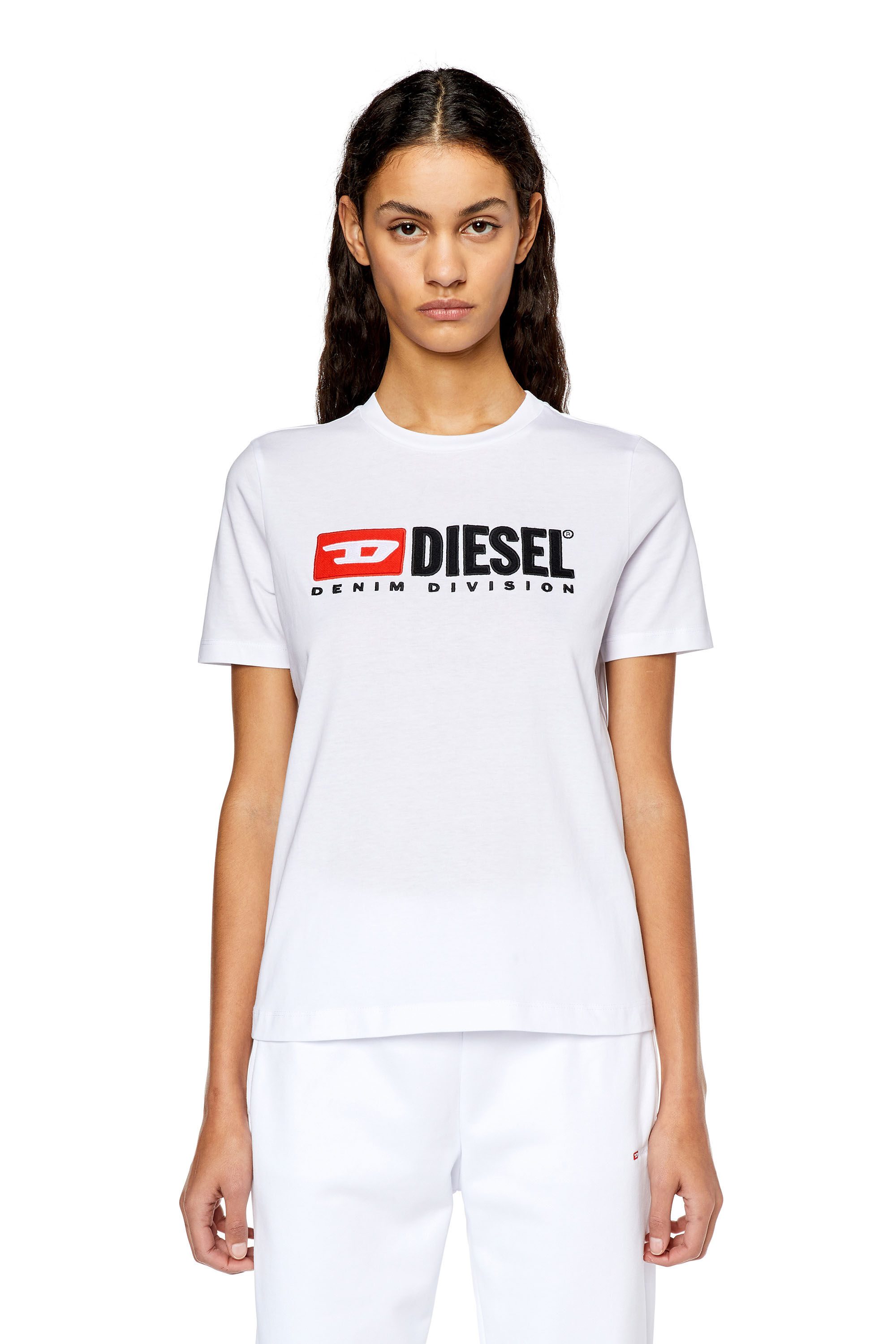 T-REG-DIV Woman: T-shirt with logo patches | Diesel