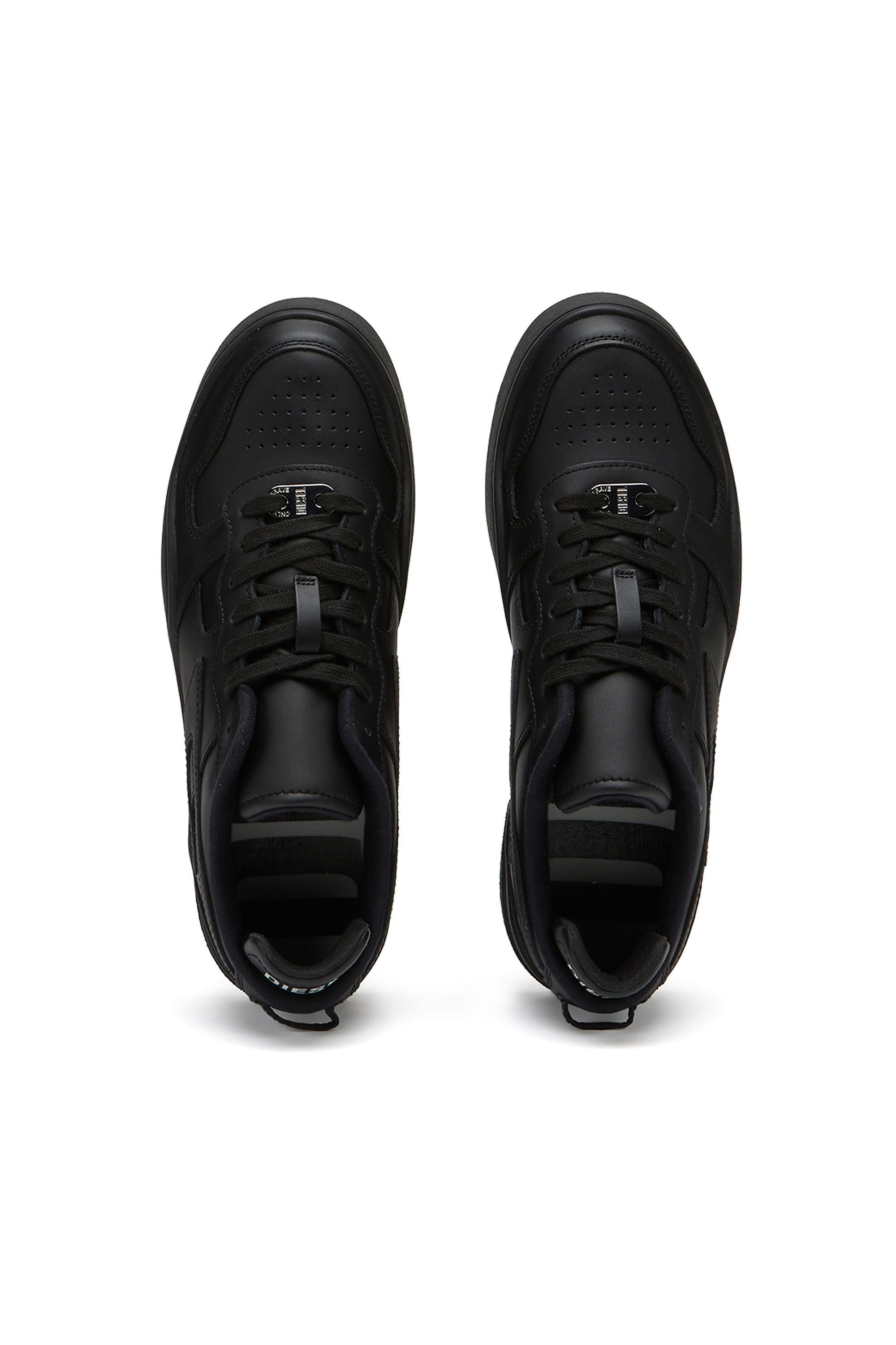 Diesel - S-UKIYO LOW, Male's Leather low-top sneakers with D logo in Black - 4