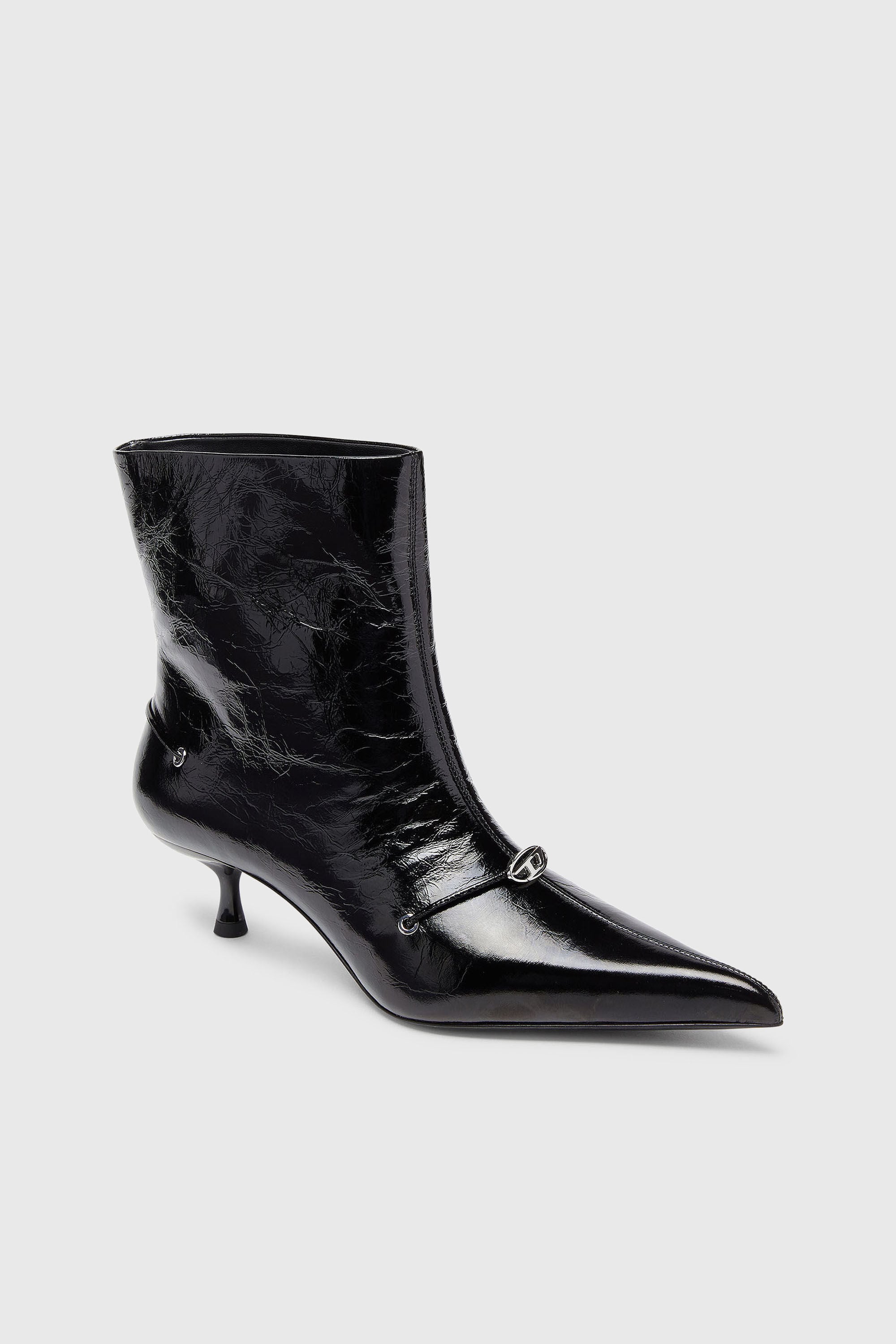Diesel - D-JEWELS  40 TUBE, D-Jewels - Botines de cuero naplak Mujer in Negro - 4