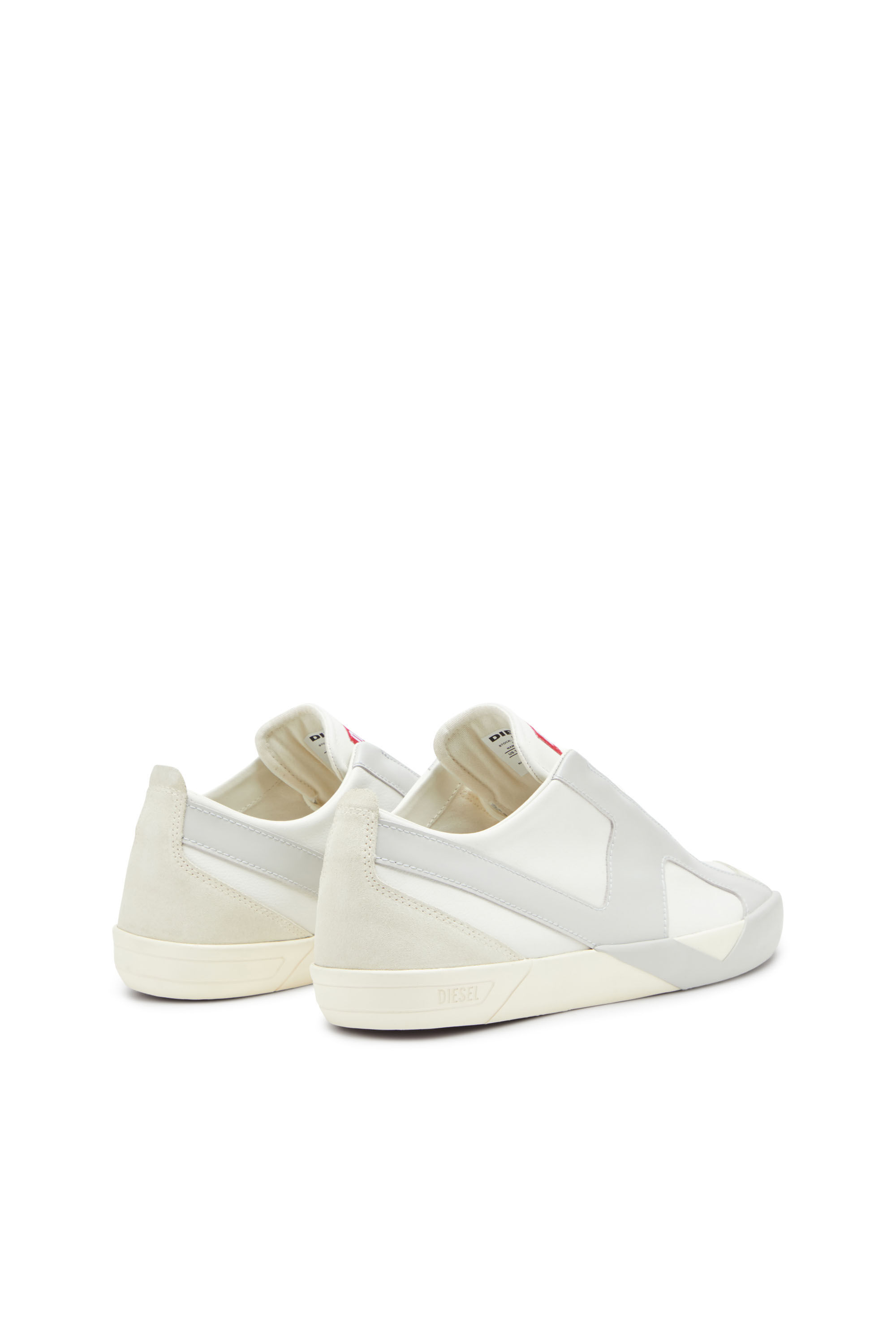 Diesel - S-SLANTE-D LOW, Male's S-Slante-D-Sneakers in suede and leather with D logo in White/Grey - 3