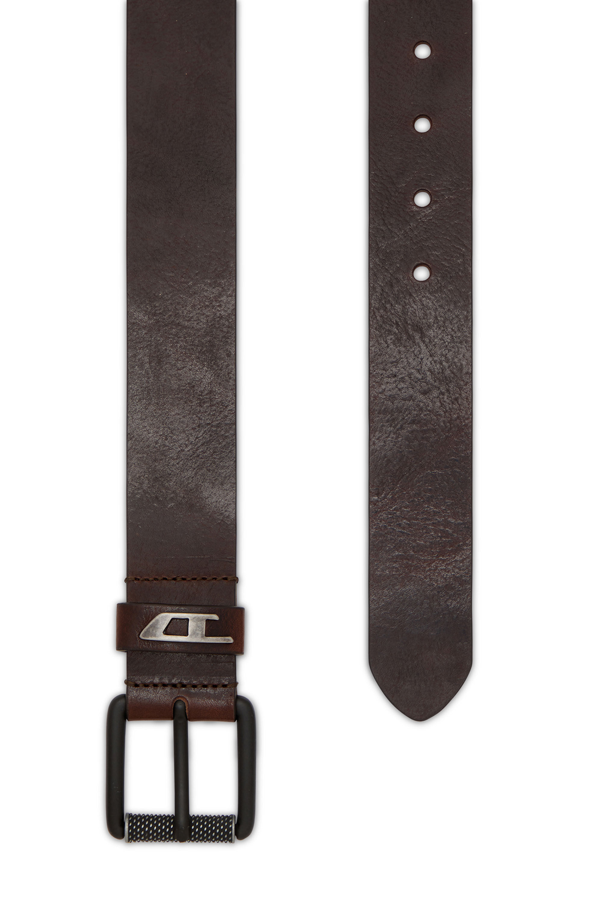 B-DAVE II Man: Shiny leather belt with logo loop | Diesel