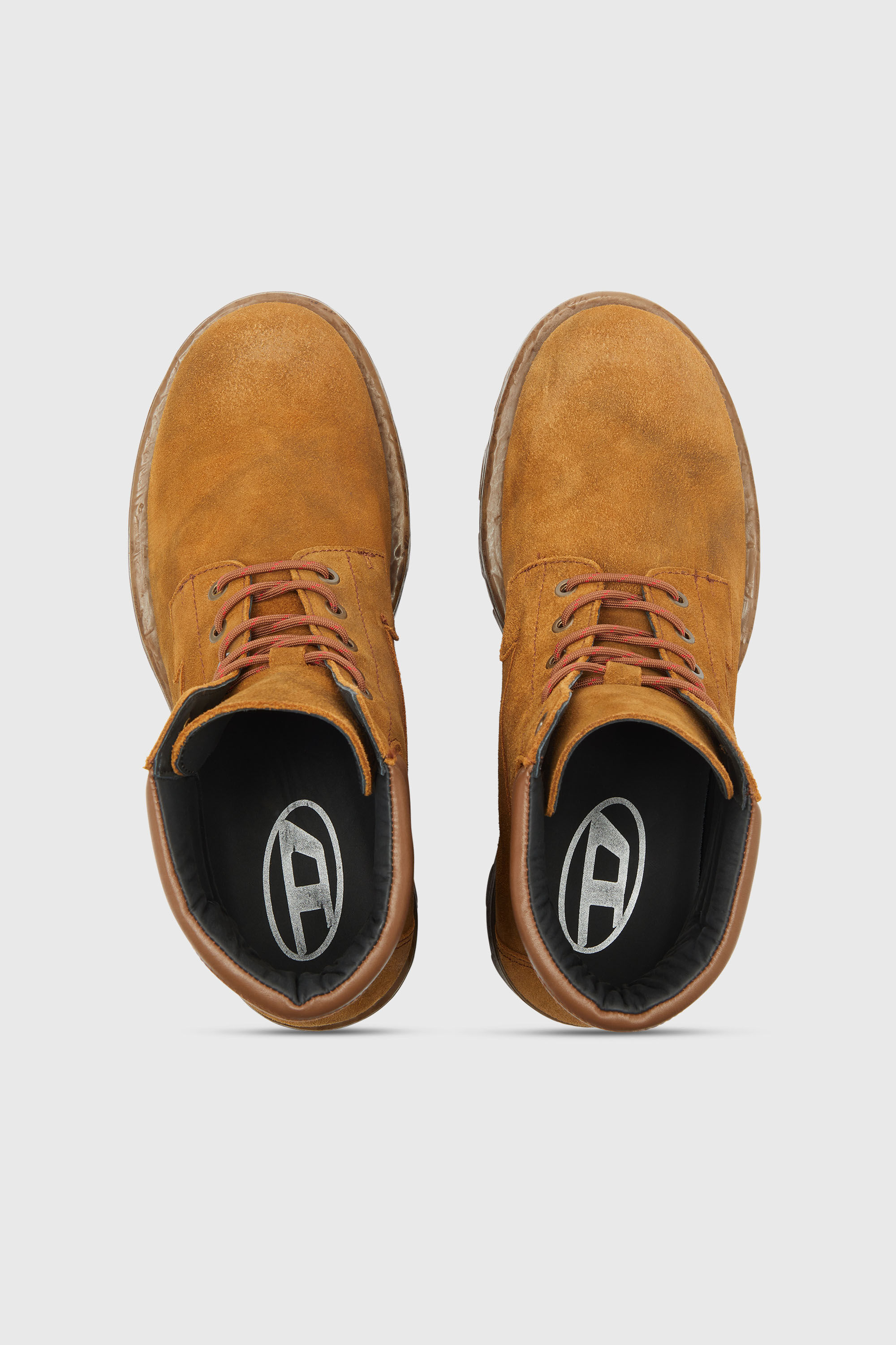 Men's D-Hammer - Combat boots in suede and leather | Brown | Diesel US