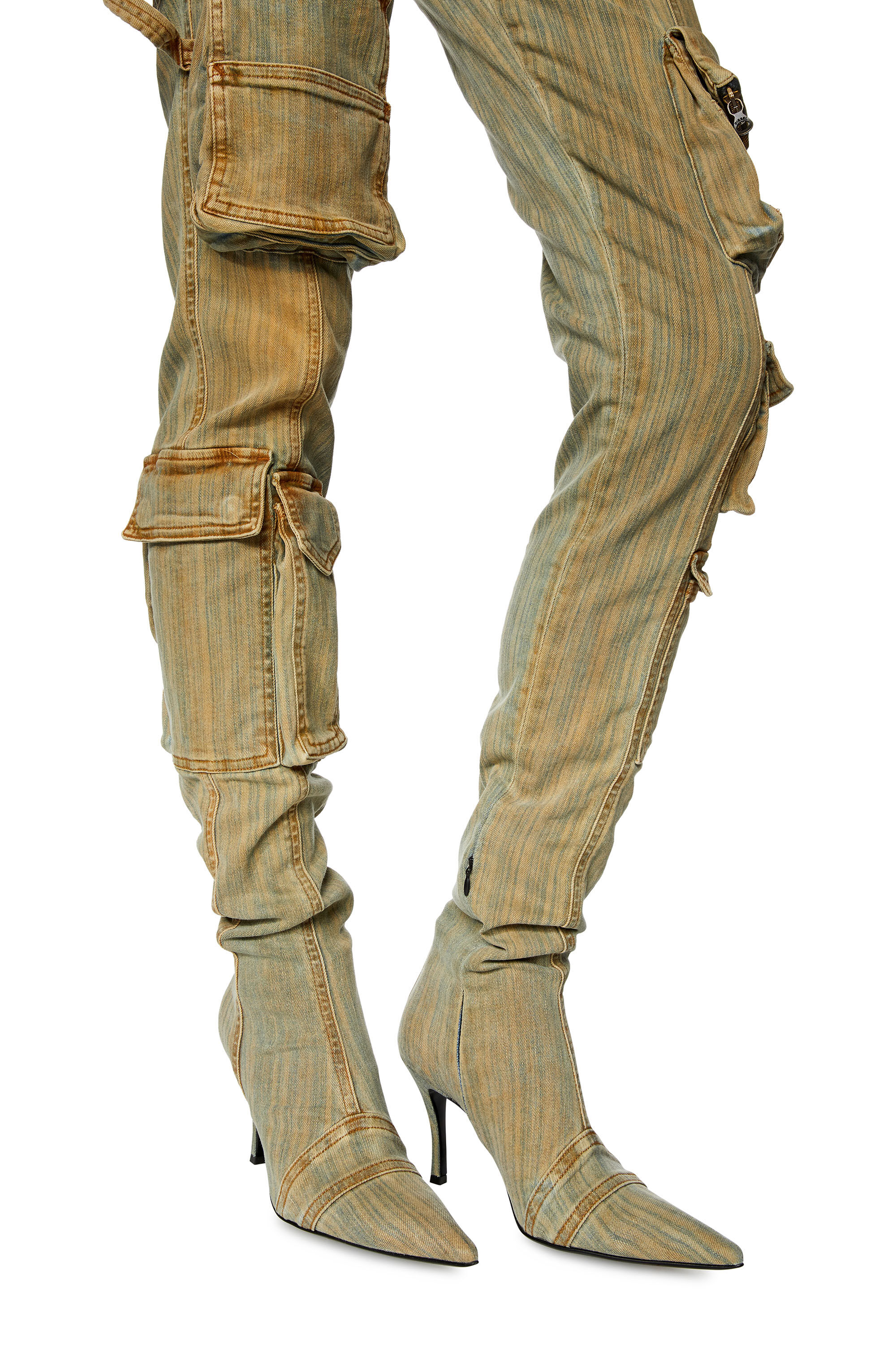 Diesel - Skinny Jeans 1984 Slandy-High 068JR Femme, Bleu/Beige - Image 4