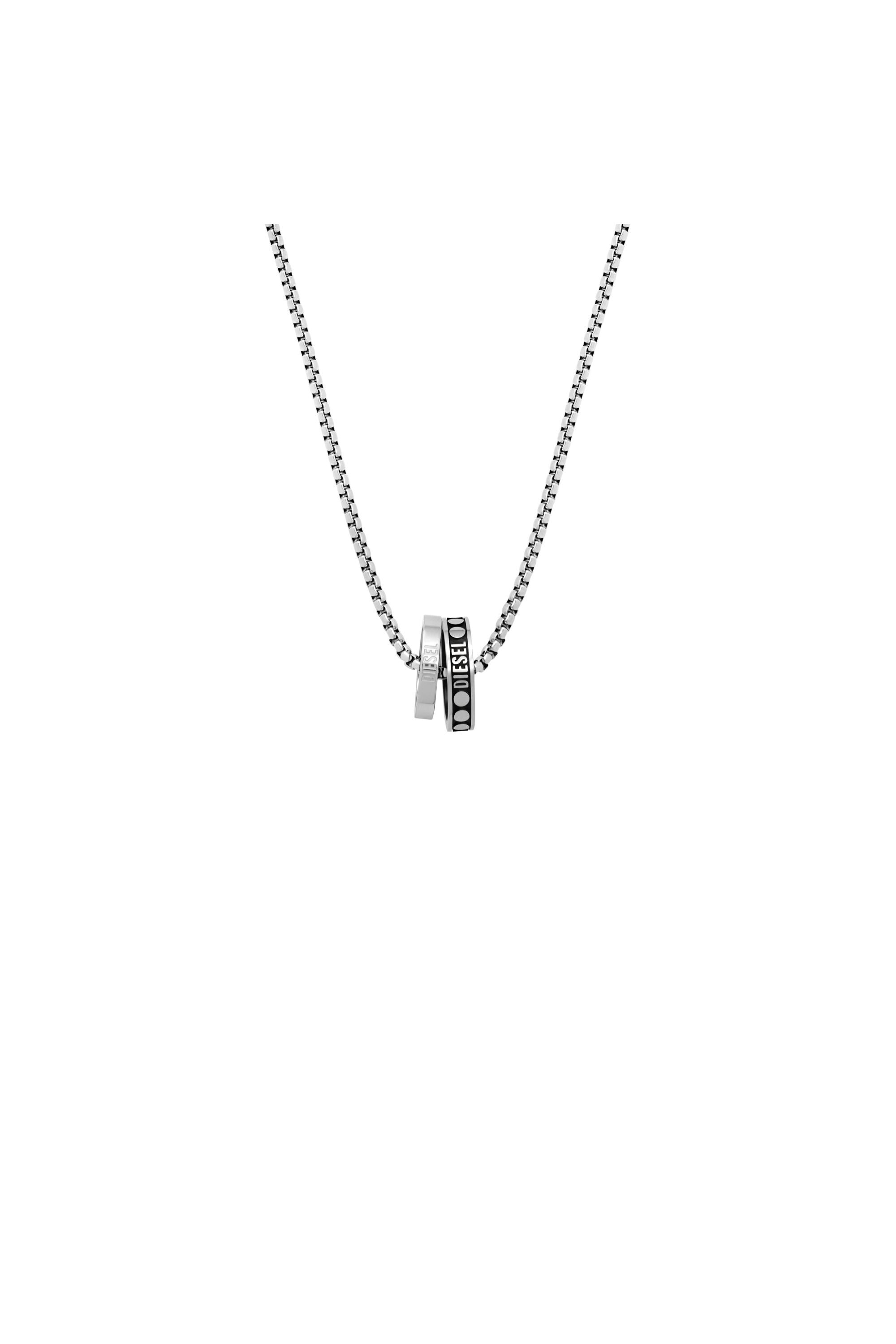 Diesel - DX1168, Man's Stainless Steel Double Pendant Necklace in Silver - 2