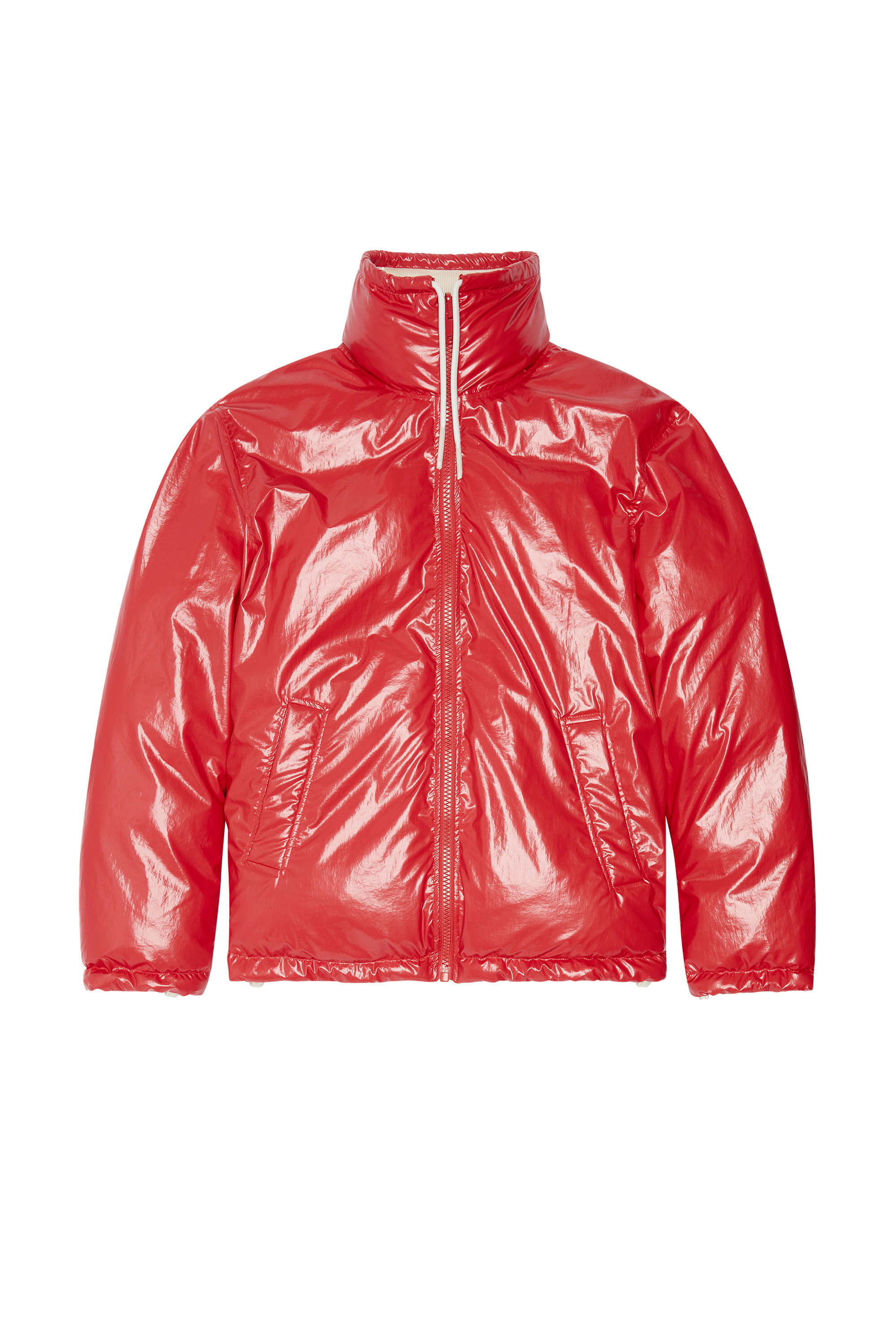 Diesel - W-JUPITER, Female's Oversized reversible logo puffer jacket in Red - 2