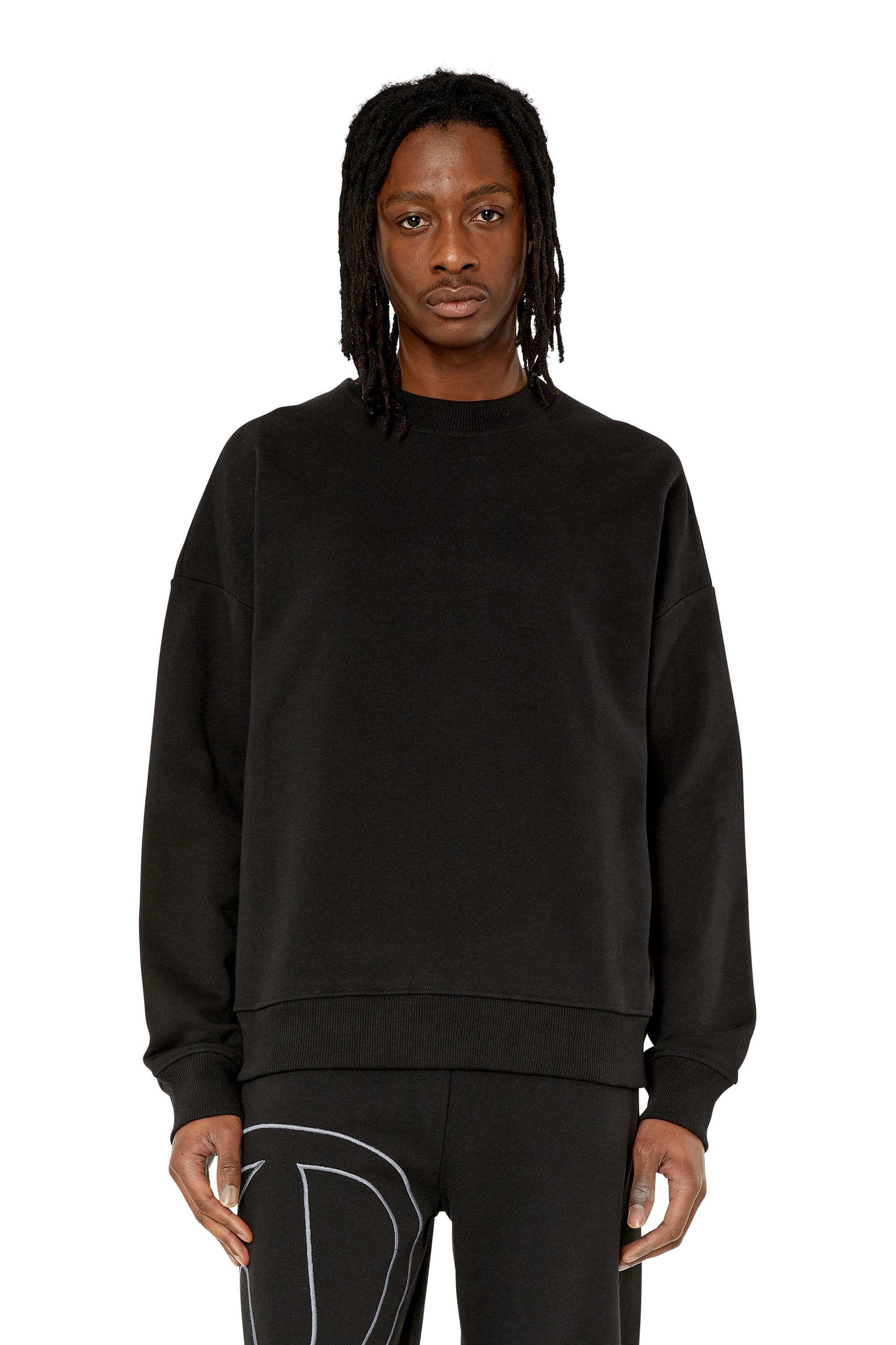 Diesel - S-ROB-MEGOVAL, Man's Sweatshirt with back maxi D logo in Black - 4