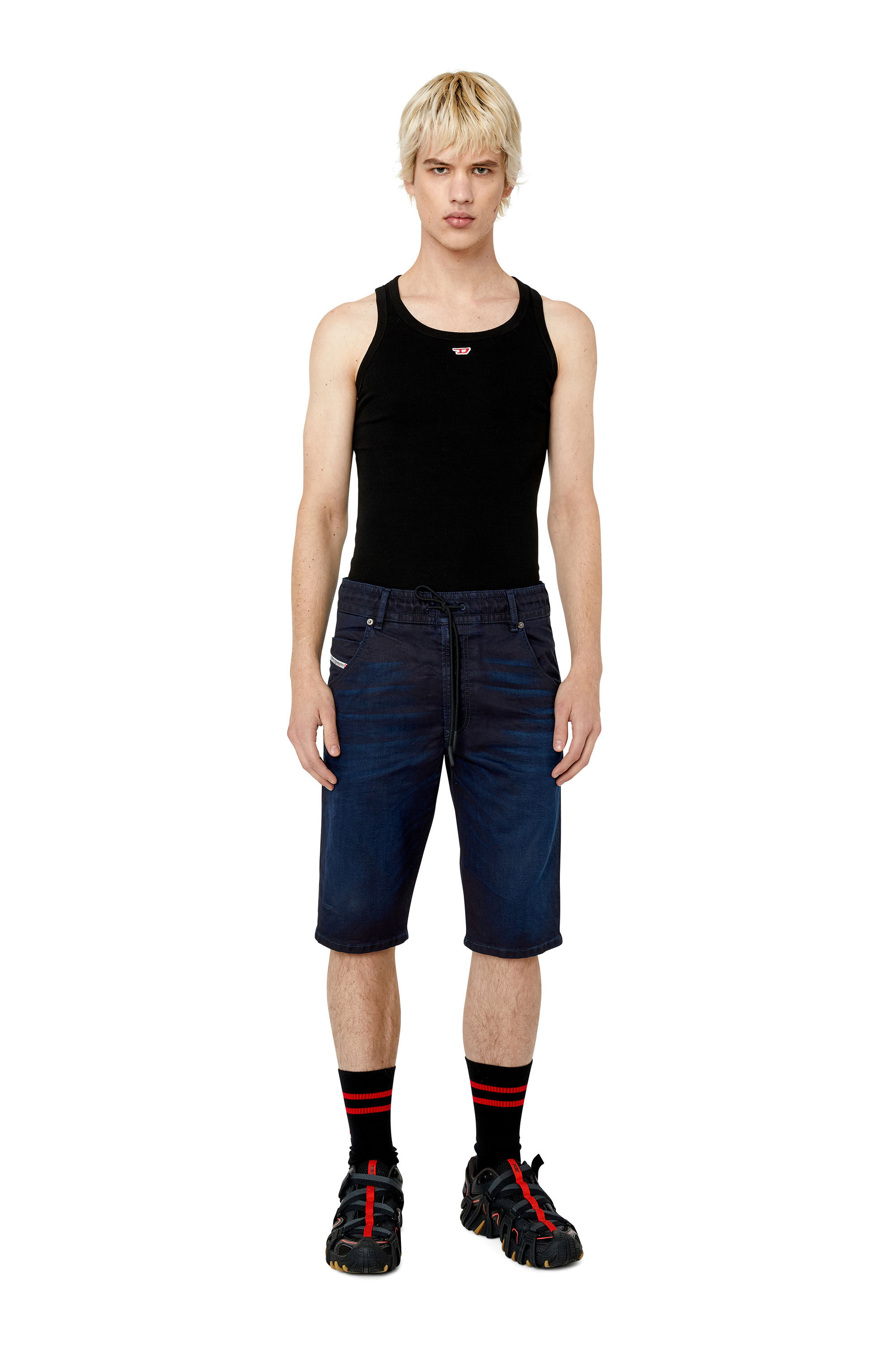 Diesel - D-KROOSHORT-Z JOGGJEANS, Male's Shorts in JoggJeans in Dark Blue - 1