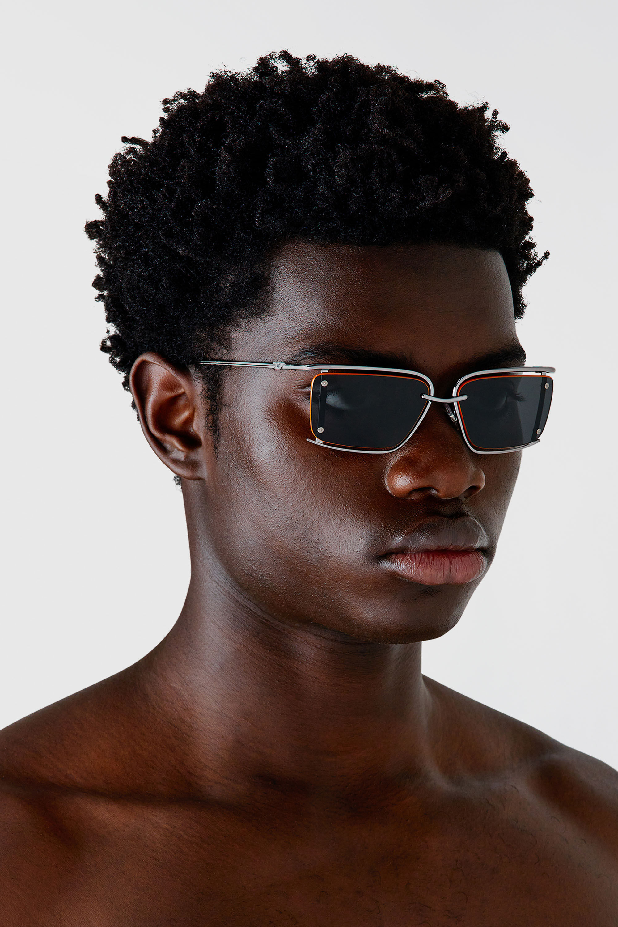 Women's Rectangle sunglasses | Silver | Diesel {{Country}}