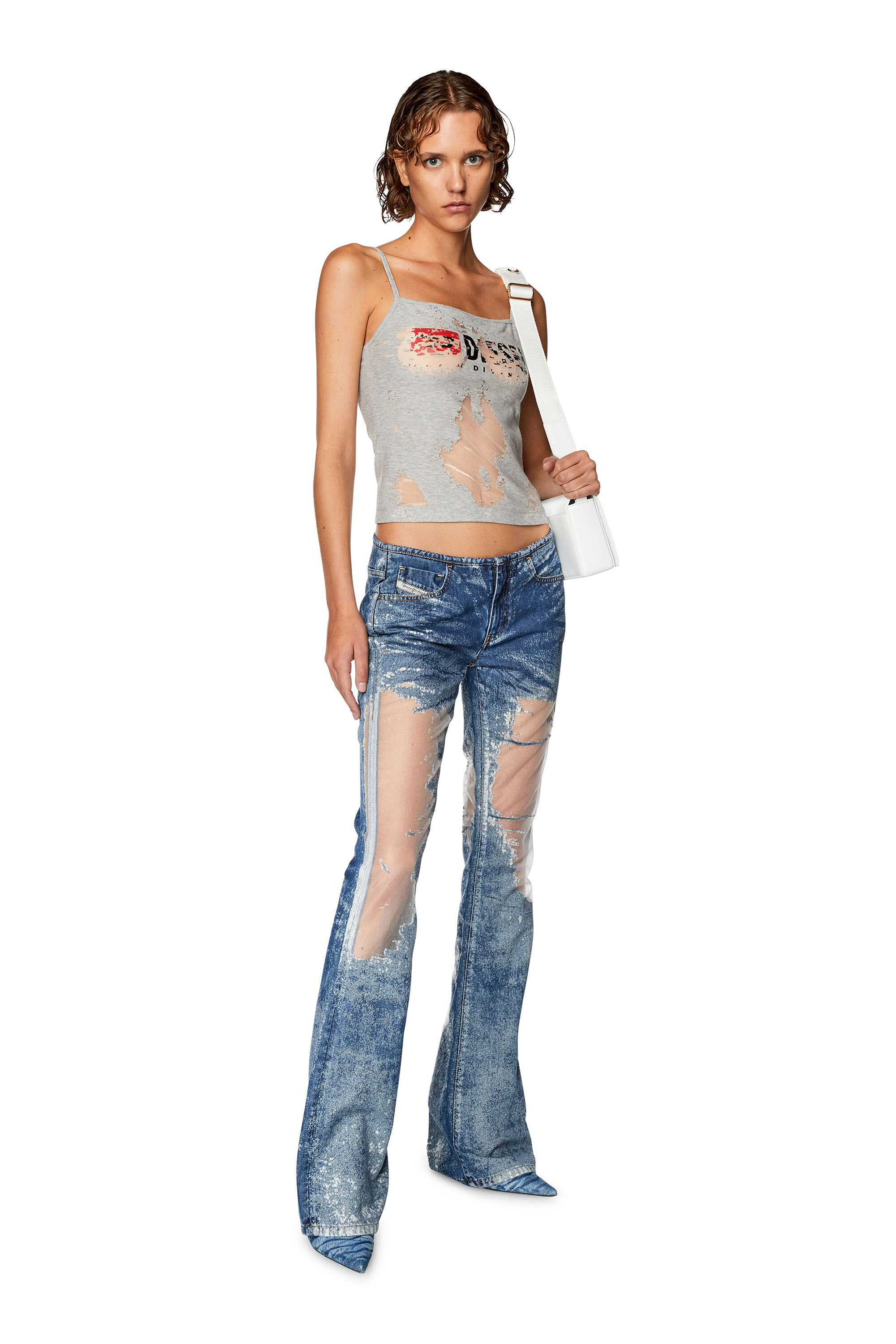 Diesel - Female's Bootcut and Flare Jeans D-Shark 068JH, Medium Blue - 1