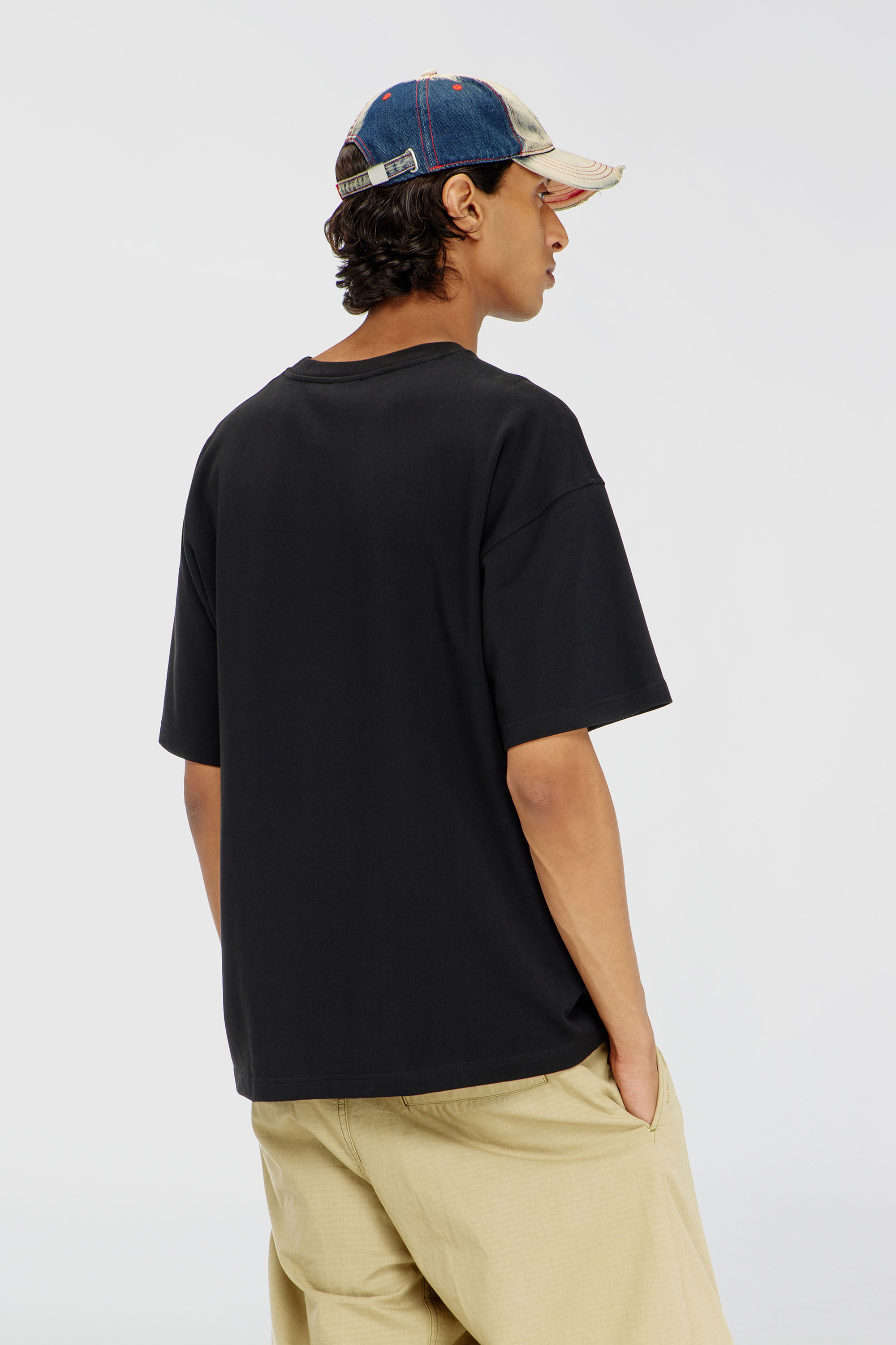 Diesel - T-BOXT-AA16, Man's Cotton-interlock T-shirt with logo embroidery in Black - 4