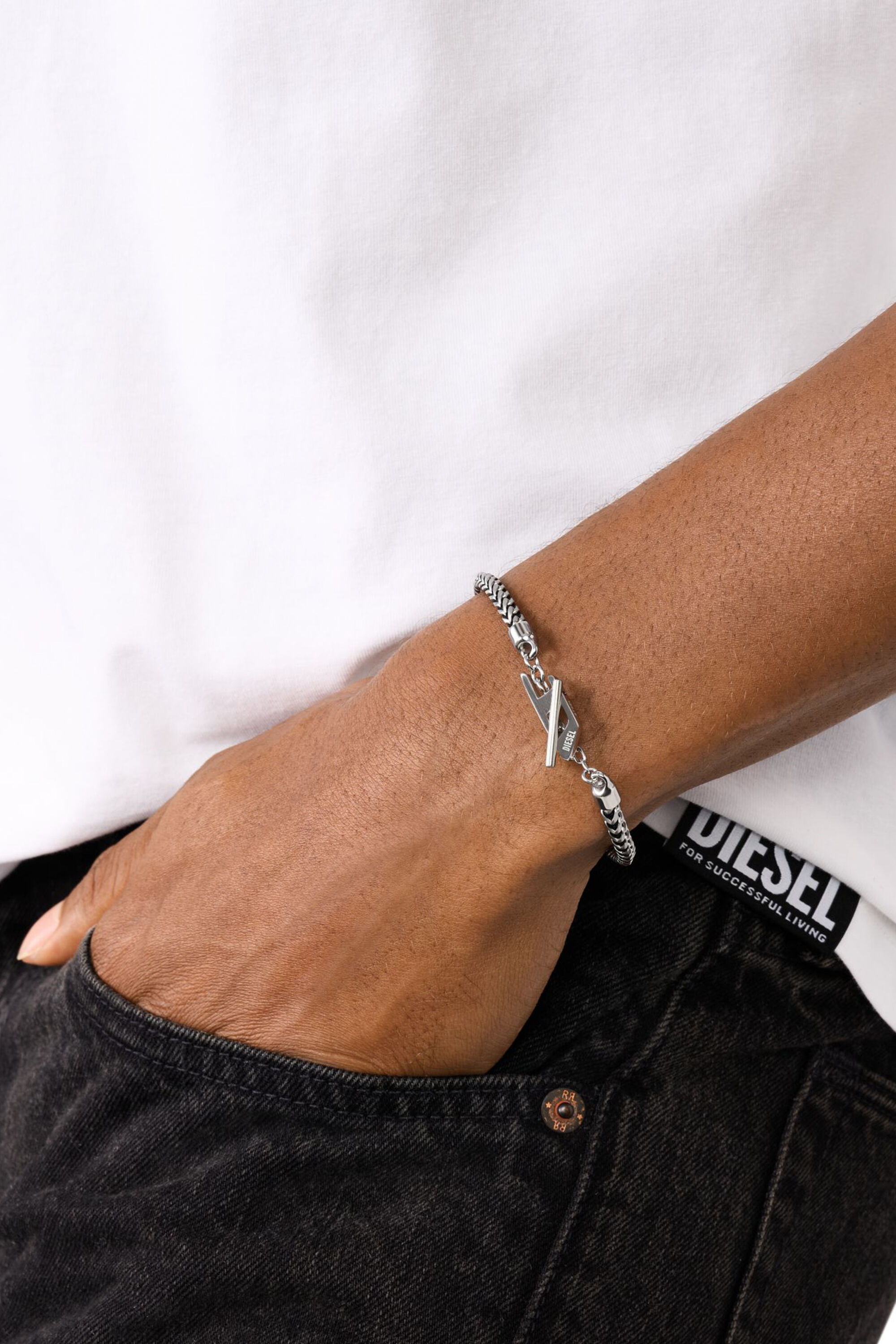 アクセサリー DIESEL Dx1551040 Jewel Women's Stainless Steel Chain Bracelet | Silver | Diesel