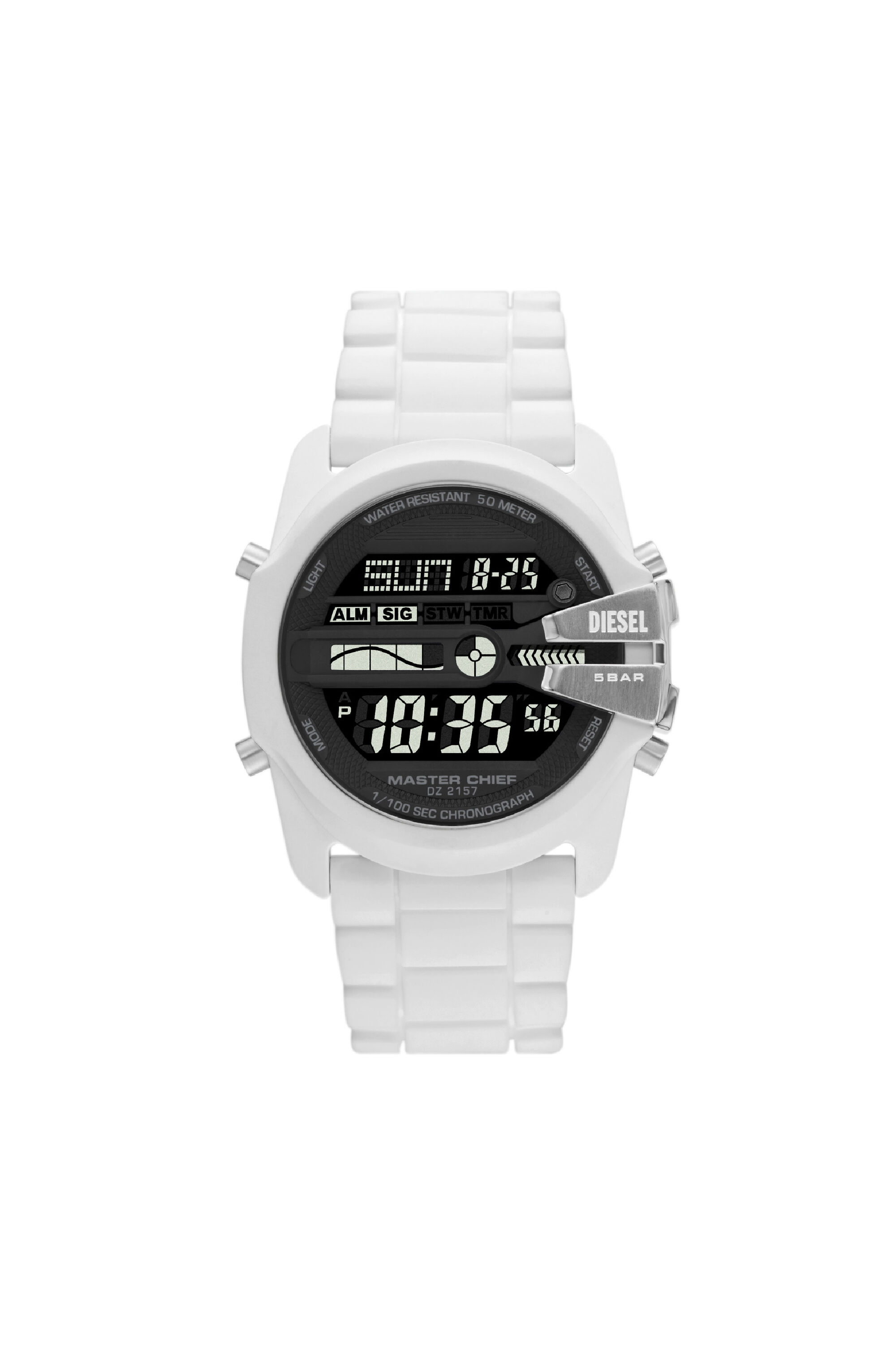 Men's Master Chief Digital silicone watch | White | Diesel