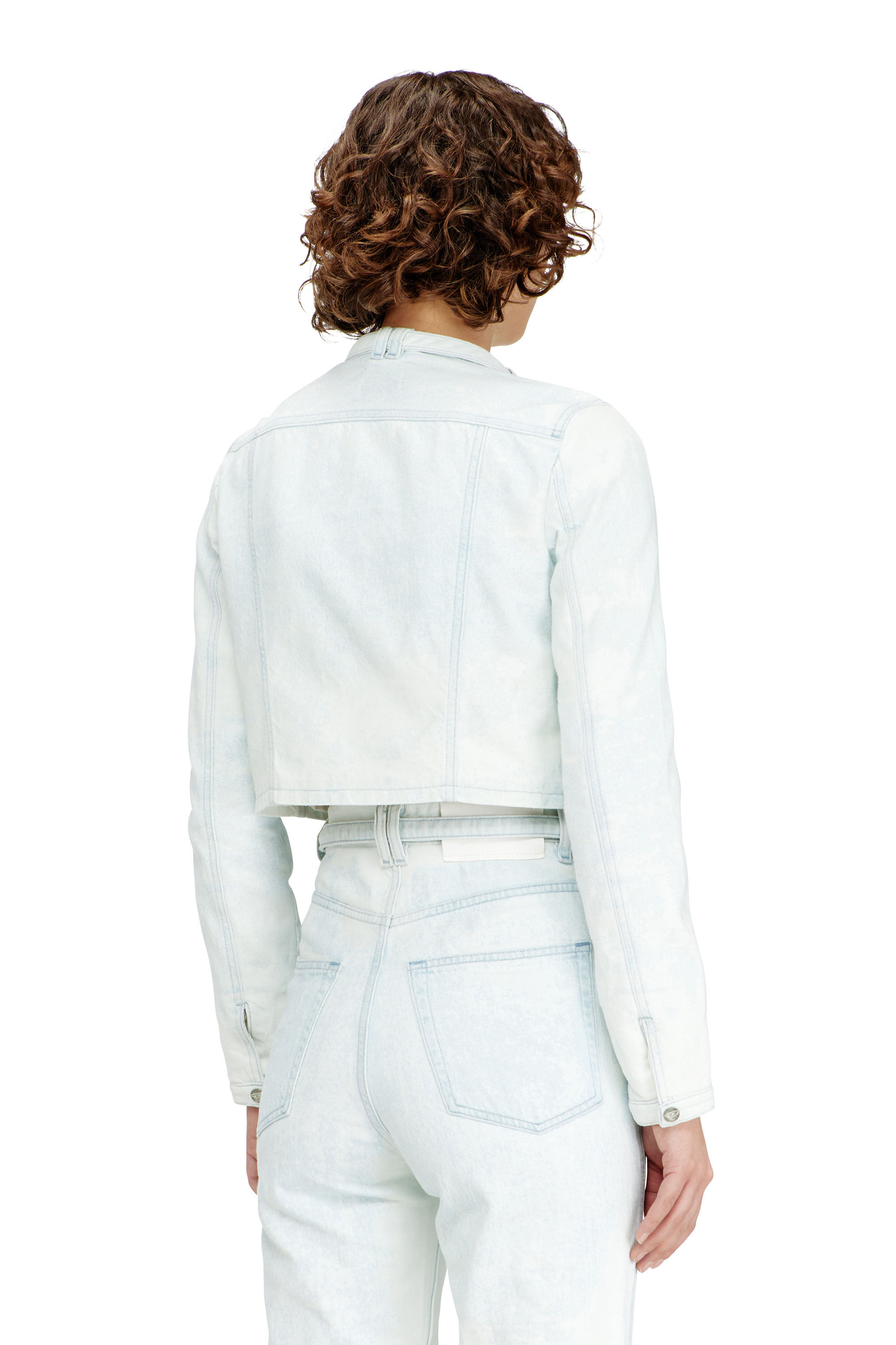 Diesel - DE-SAPHIX-FSI, Chaqueta corta de denim satinado azul hielo Mujer in Azul marino - 5