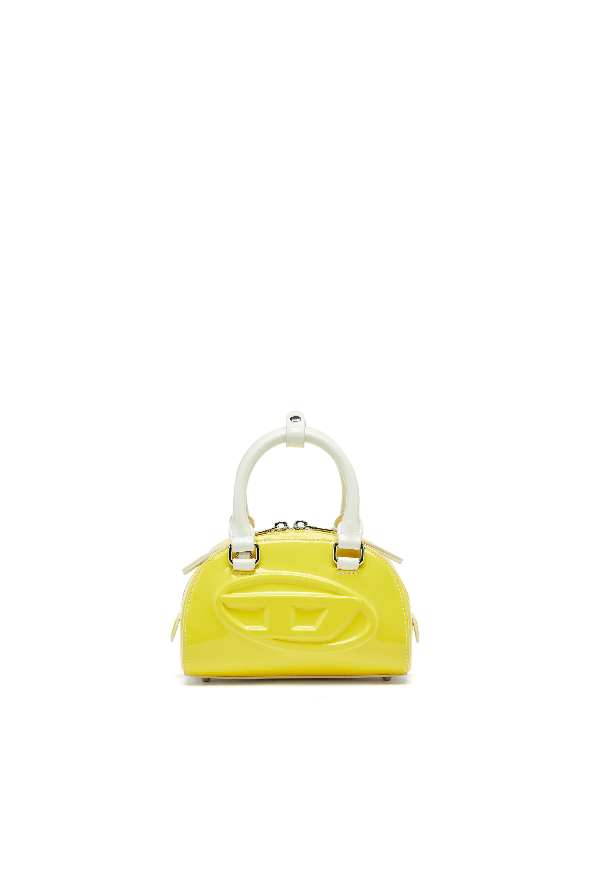 Women's 1DR Dome-Mini bowling bag with naplak effect | Yellow | Diesel