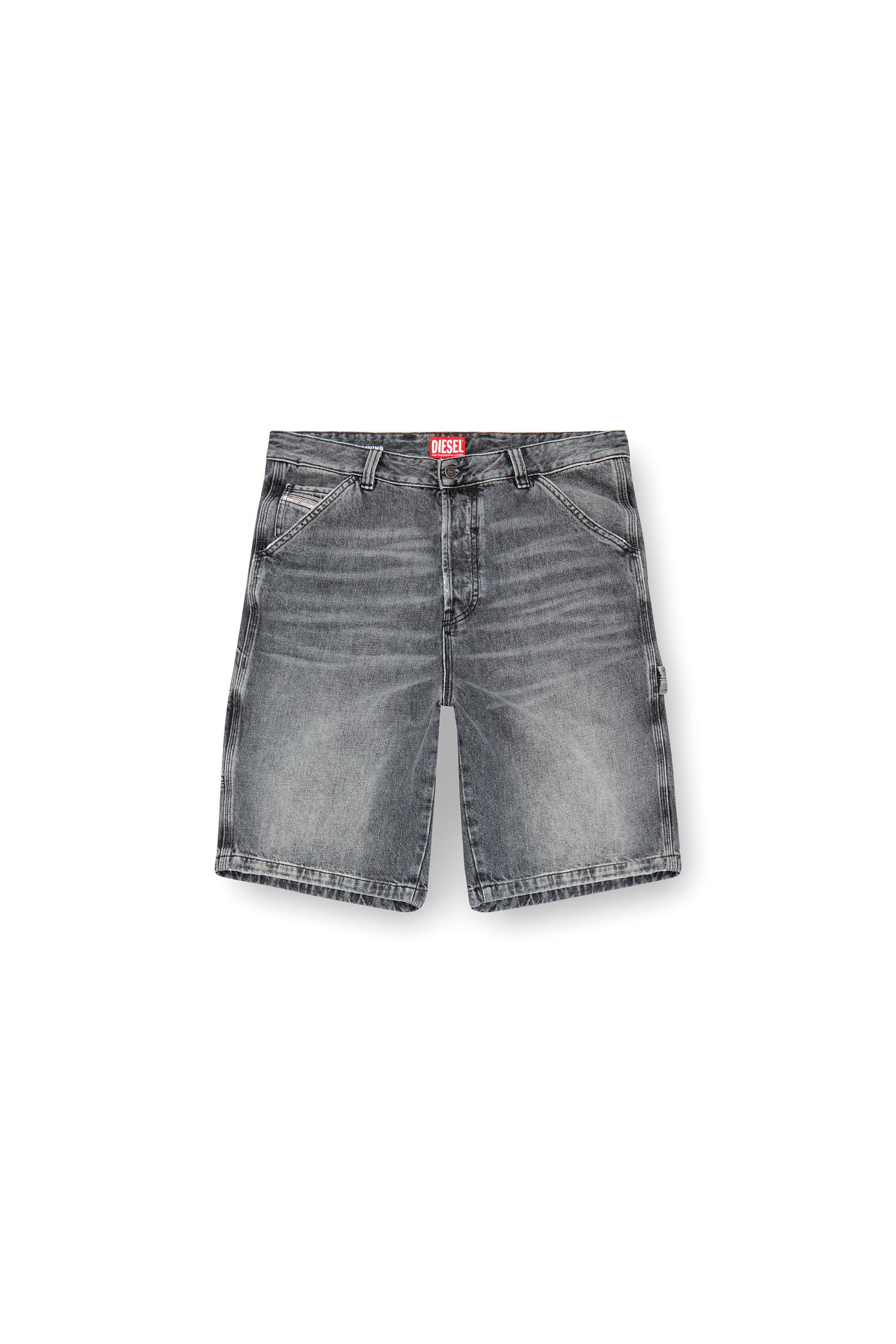 Diesel - D-LIVERY-SHORT, Short utility en denim de chanvre Homme in Noir - 5