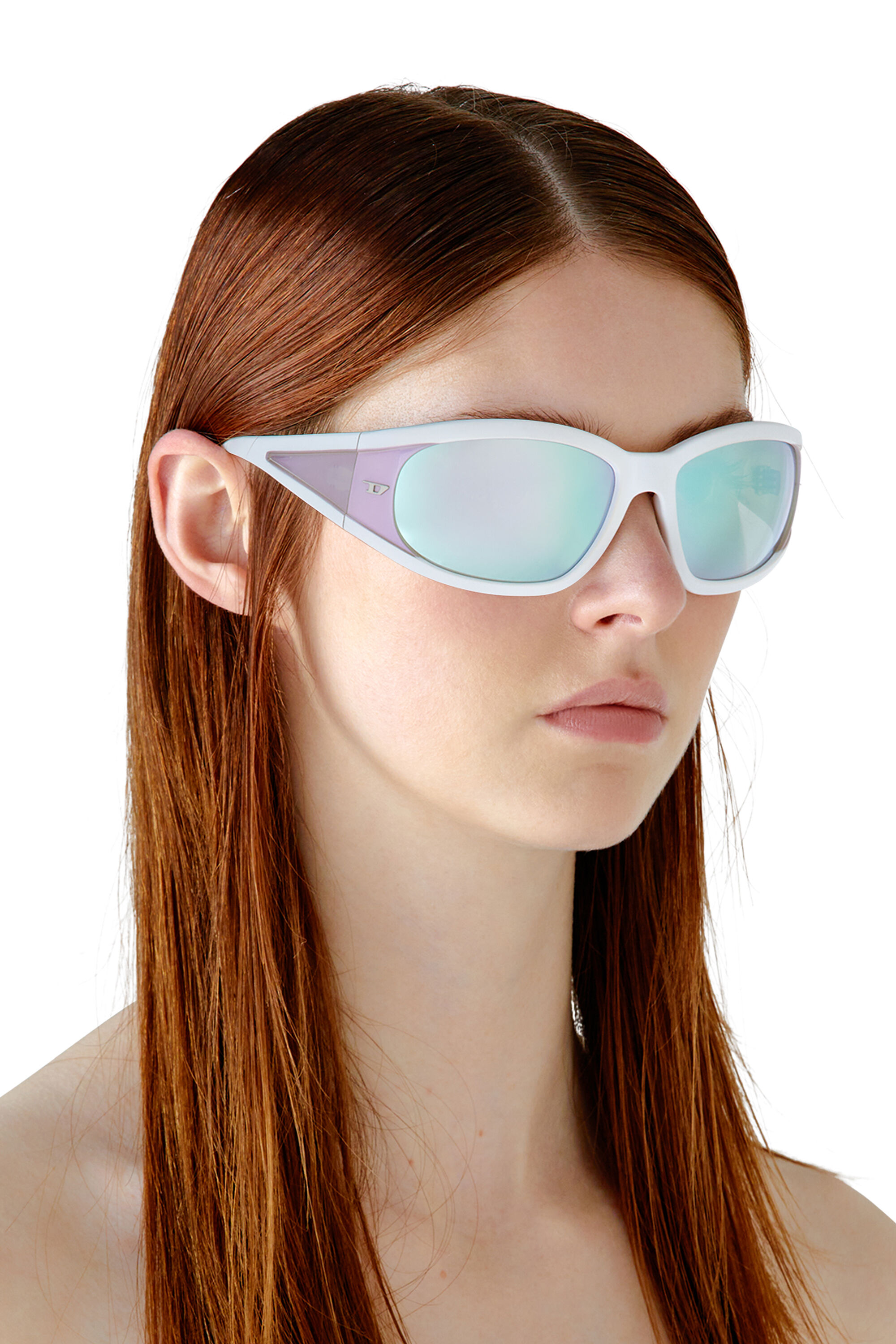 Women's Rectangular sunglasses in acetate | White | Diesel