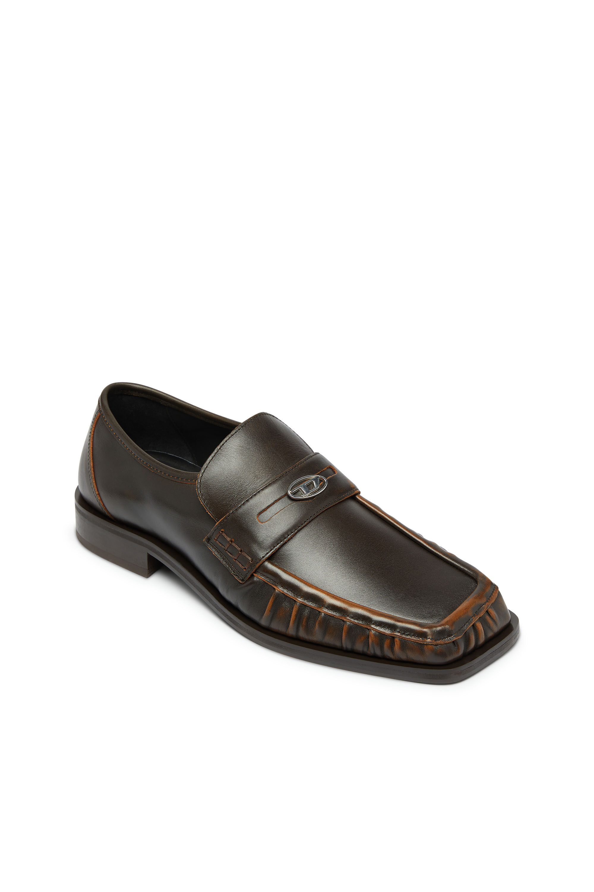 Men's D-Amber - Penny loafers in leather | Brown | Diesel US