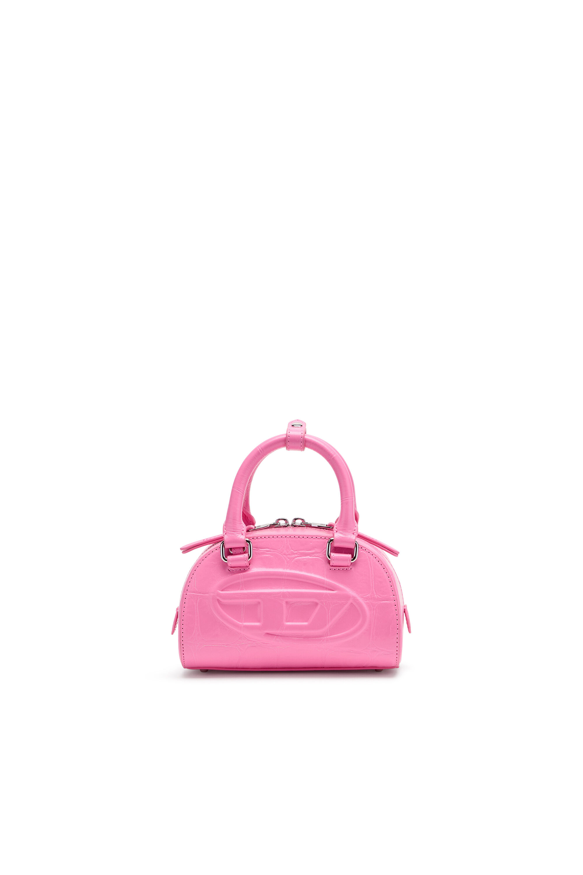 Diesel - 1DR DOME CROSSBODY, Female's 1DR Dome-Mini bowling bag in croc-effect leather in Pink - 1
