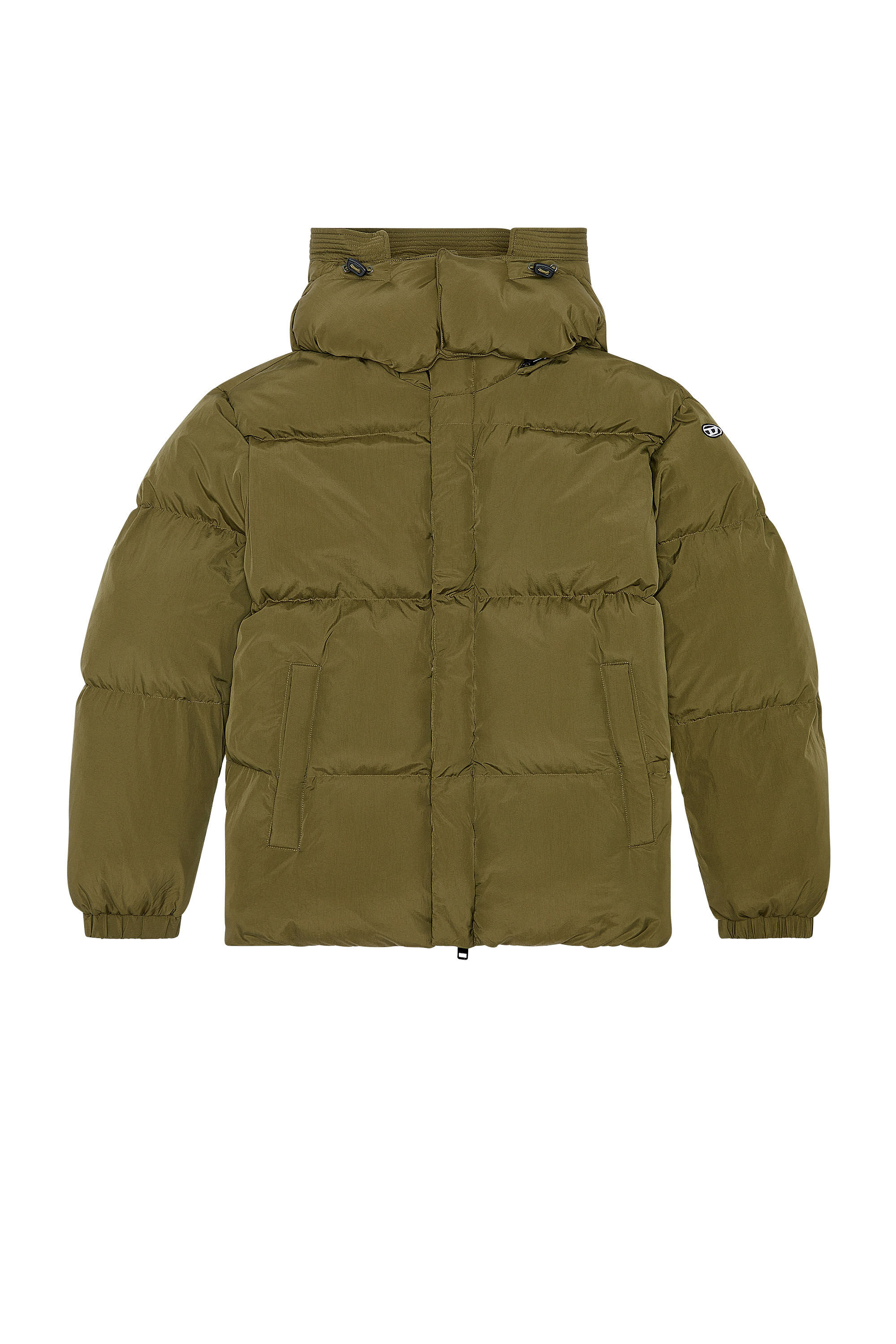 Diesel - W-ROLFYS, Male's Down jacket in recycled nylon taslan in Olive Green - 2