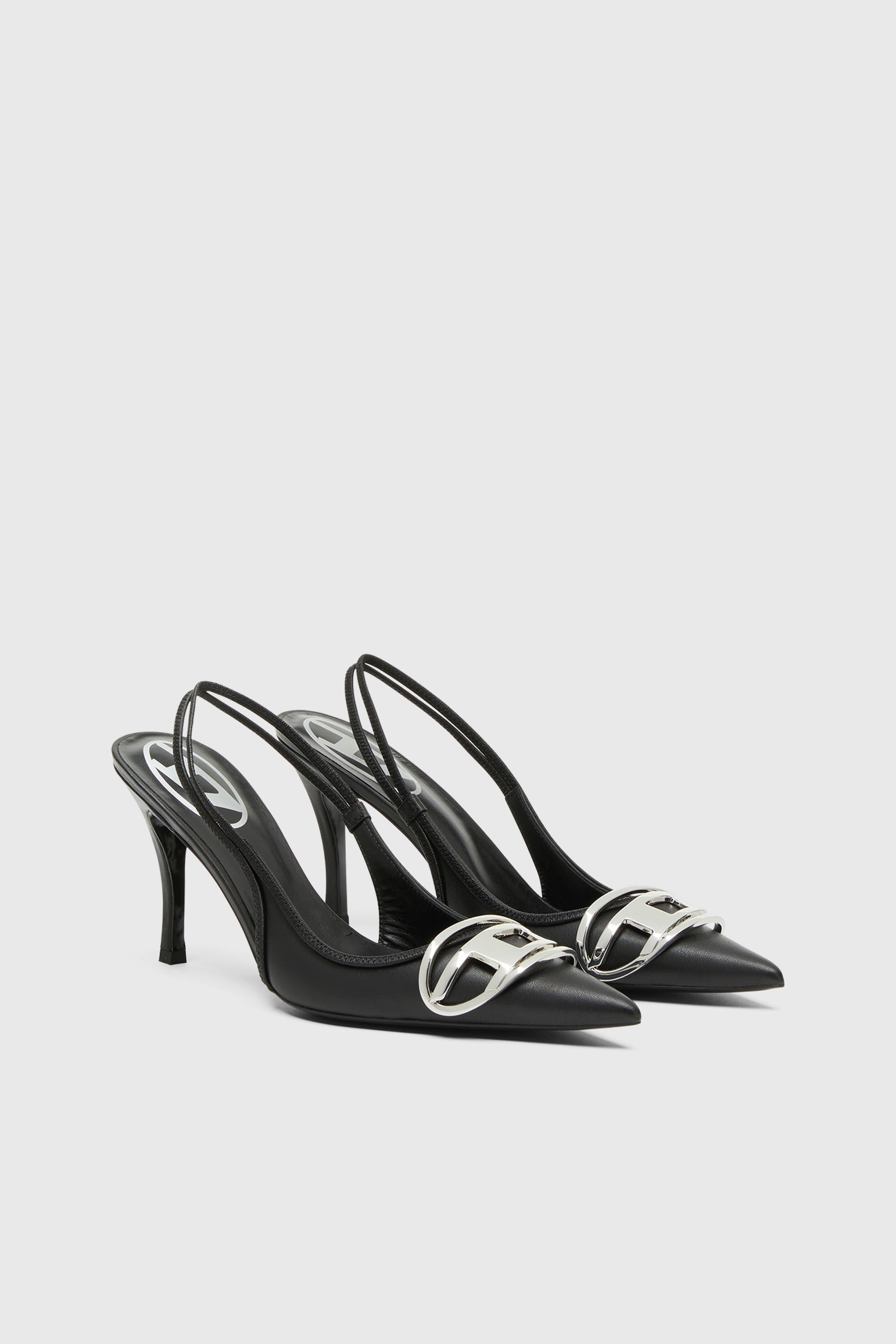 ☆美品☆DIESEL ディーゼル D-VENUS ミュール ハイヒール Dロゴ D-VENUS SB Woman: Slingback pumps in nappa leather, D logo