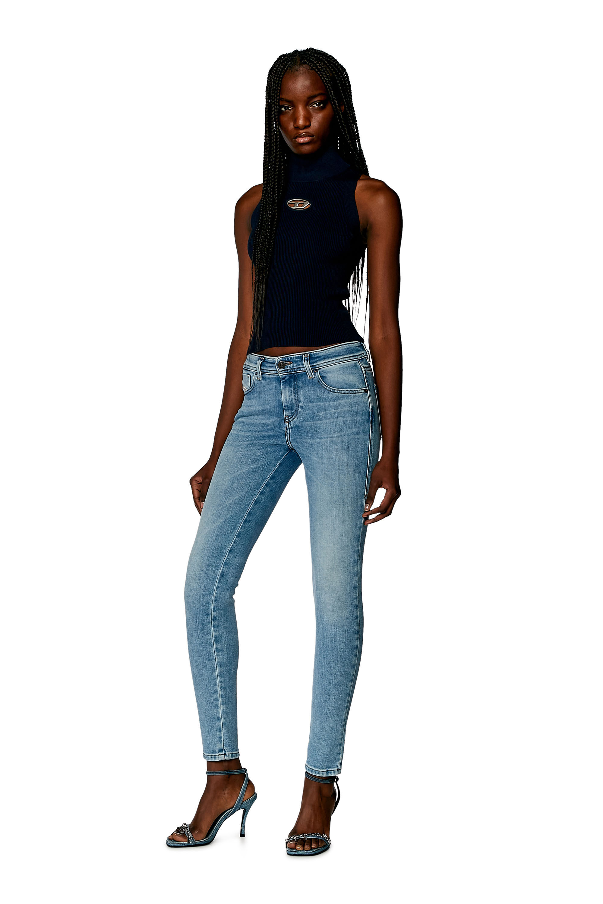 Diesel - Woman's Skinny Jeans 2017 Slandy 09H85, Light Blue - 1