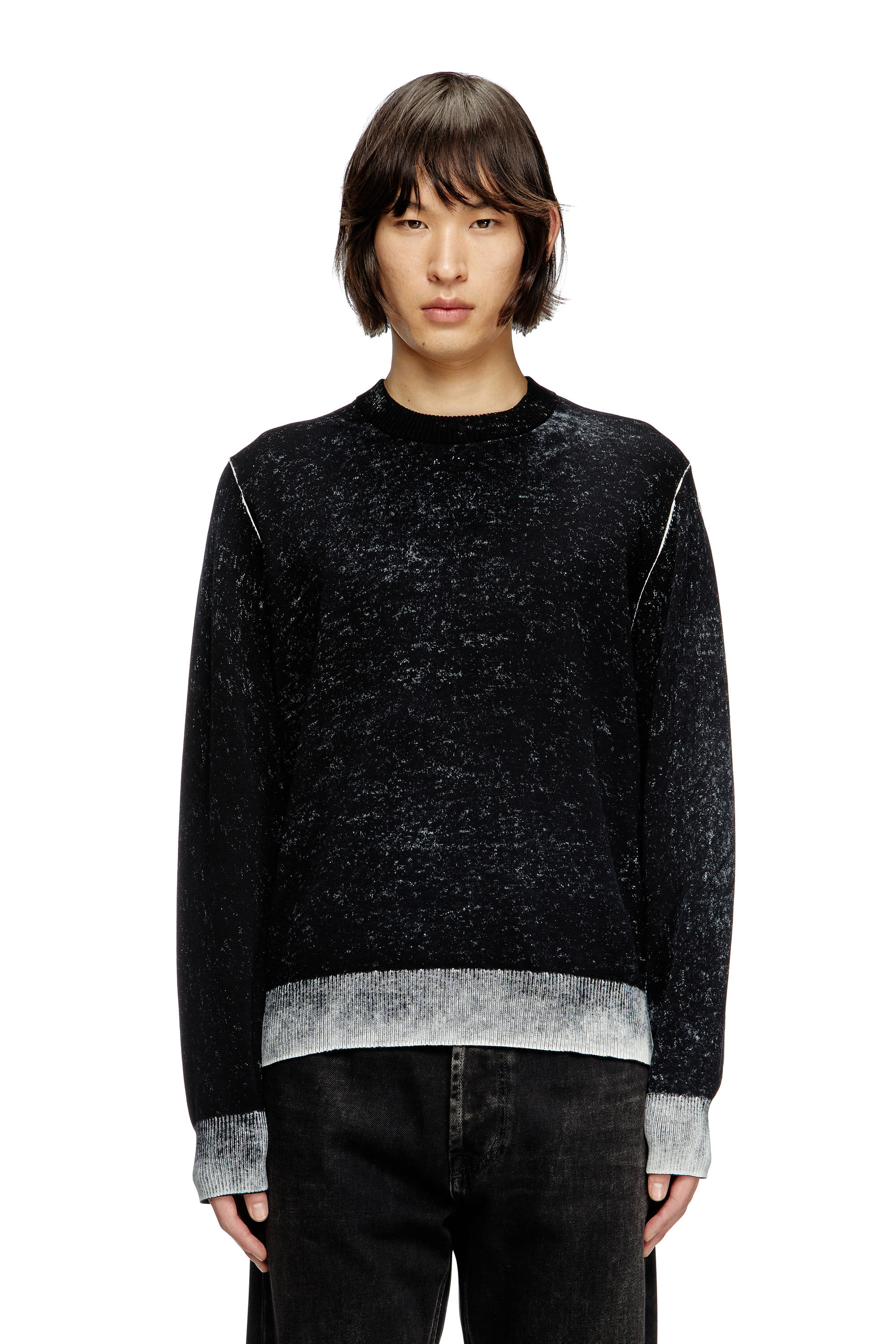 Men's Reverse-print cotton jumper | Black | Diesel
