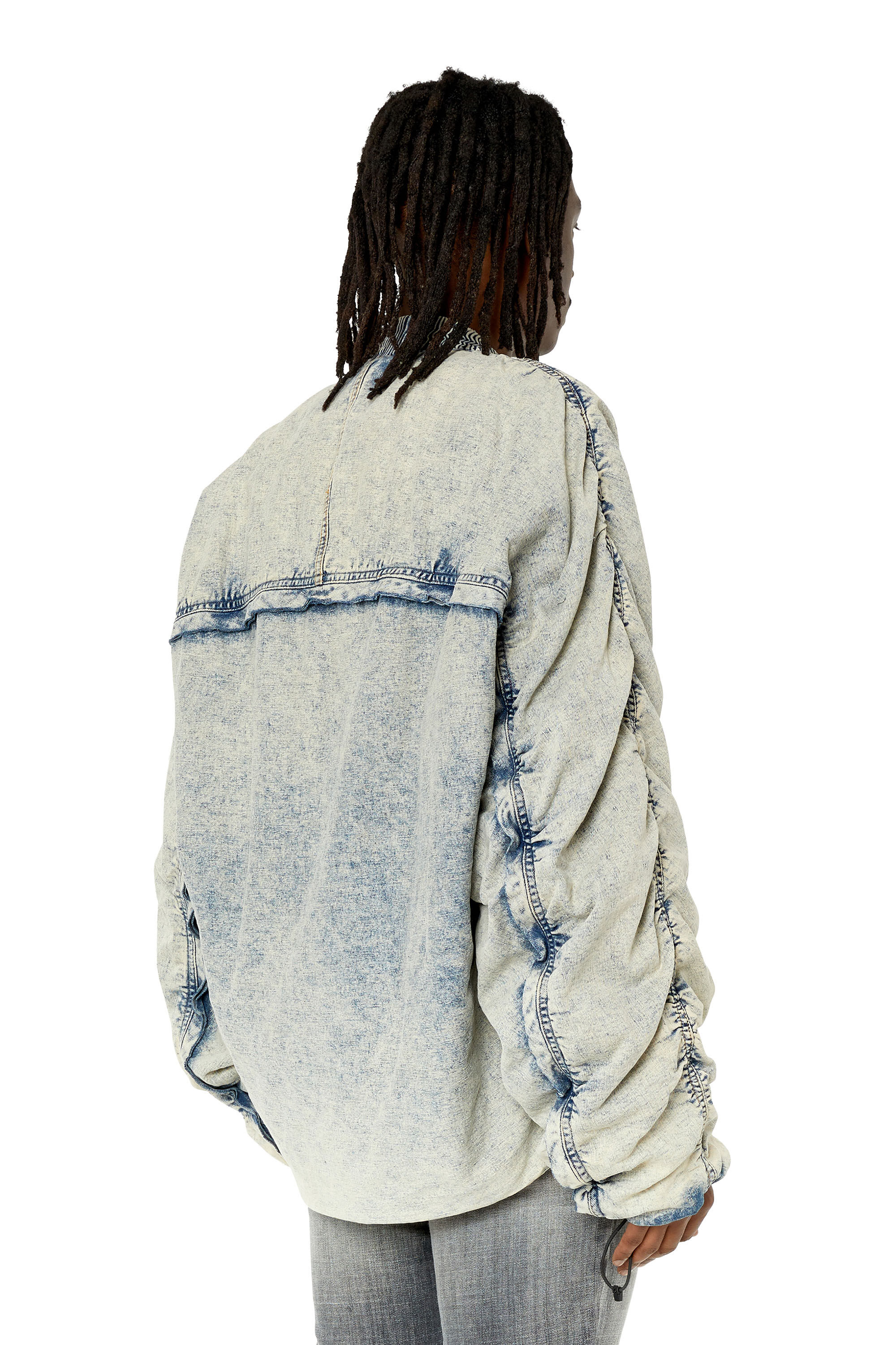 Diesel - D-BRESSY, Male's Padded denim bomber jacket in Light Blue - 5