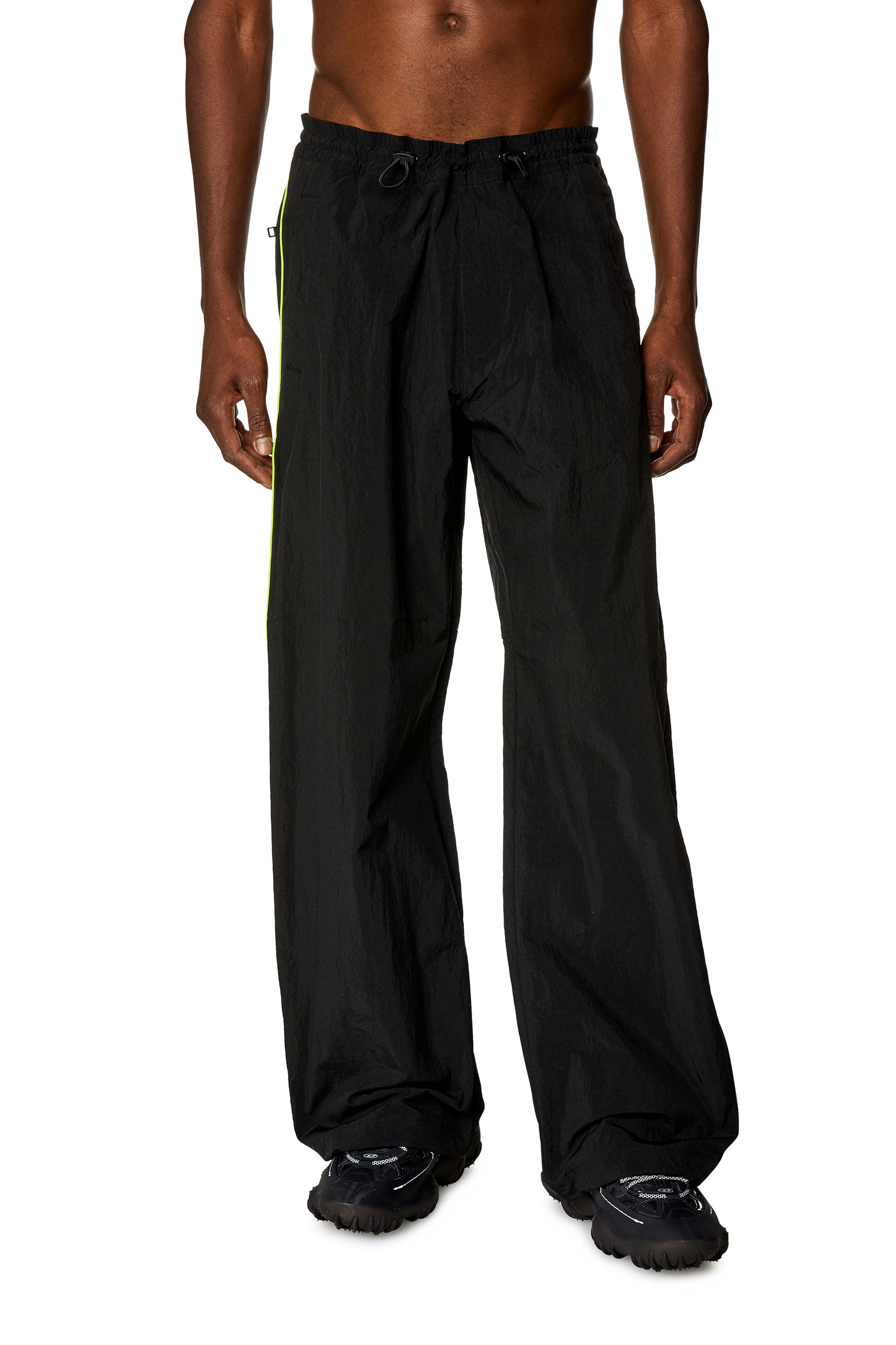 Diesel - P-GOLD-TECH, Man's Lightweight pants in wrinkled nylon in Black - 3