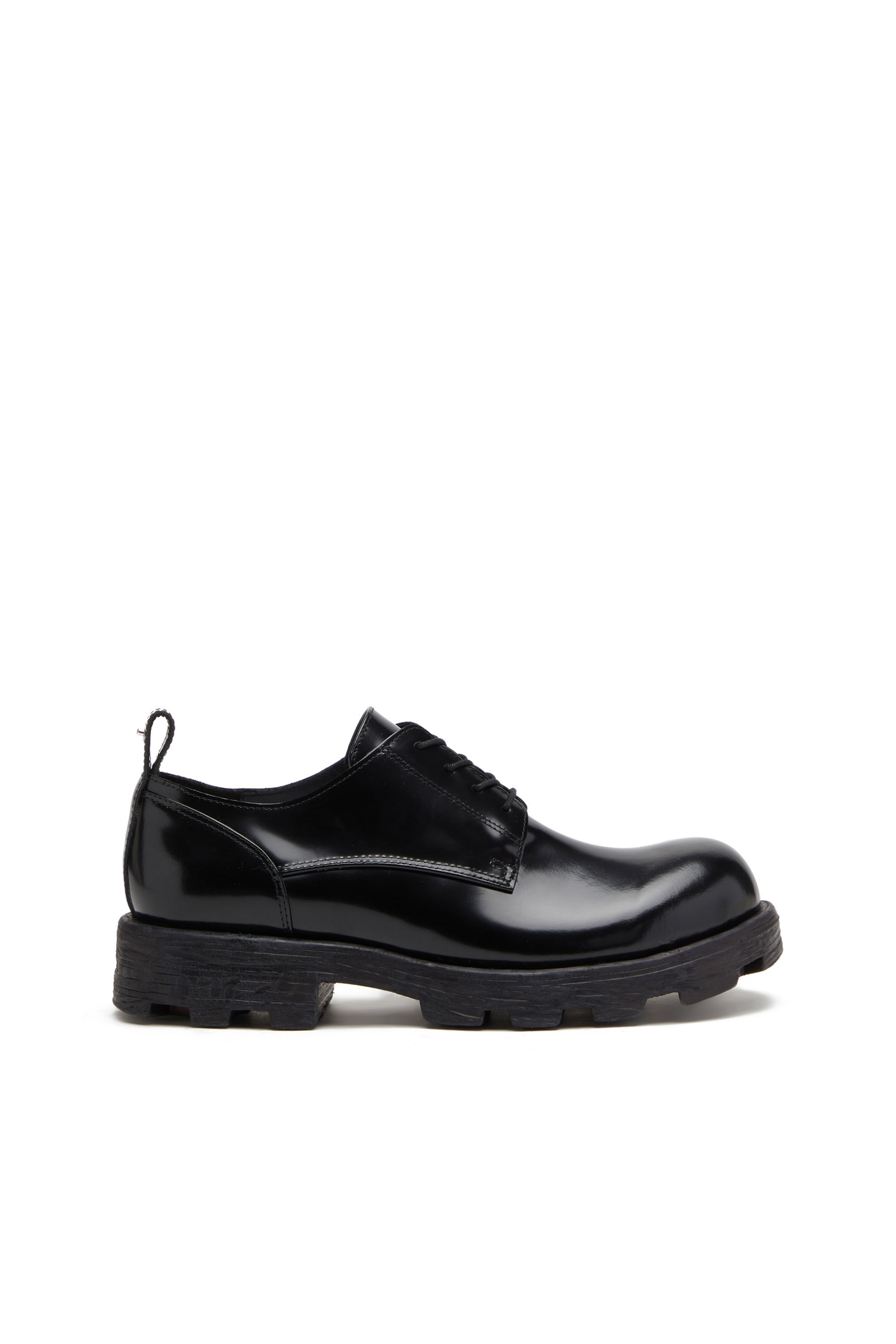 Diesel - D-HAMMER SH, Male's D-Hammer SH - Lace-up shoes in shiny leather in Black - 1