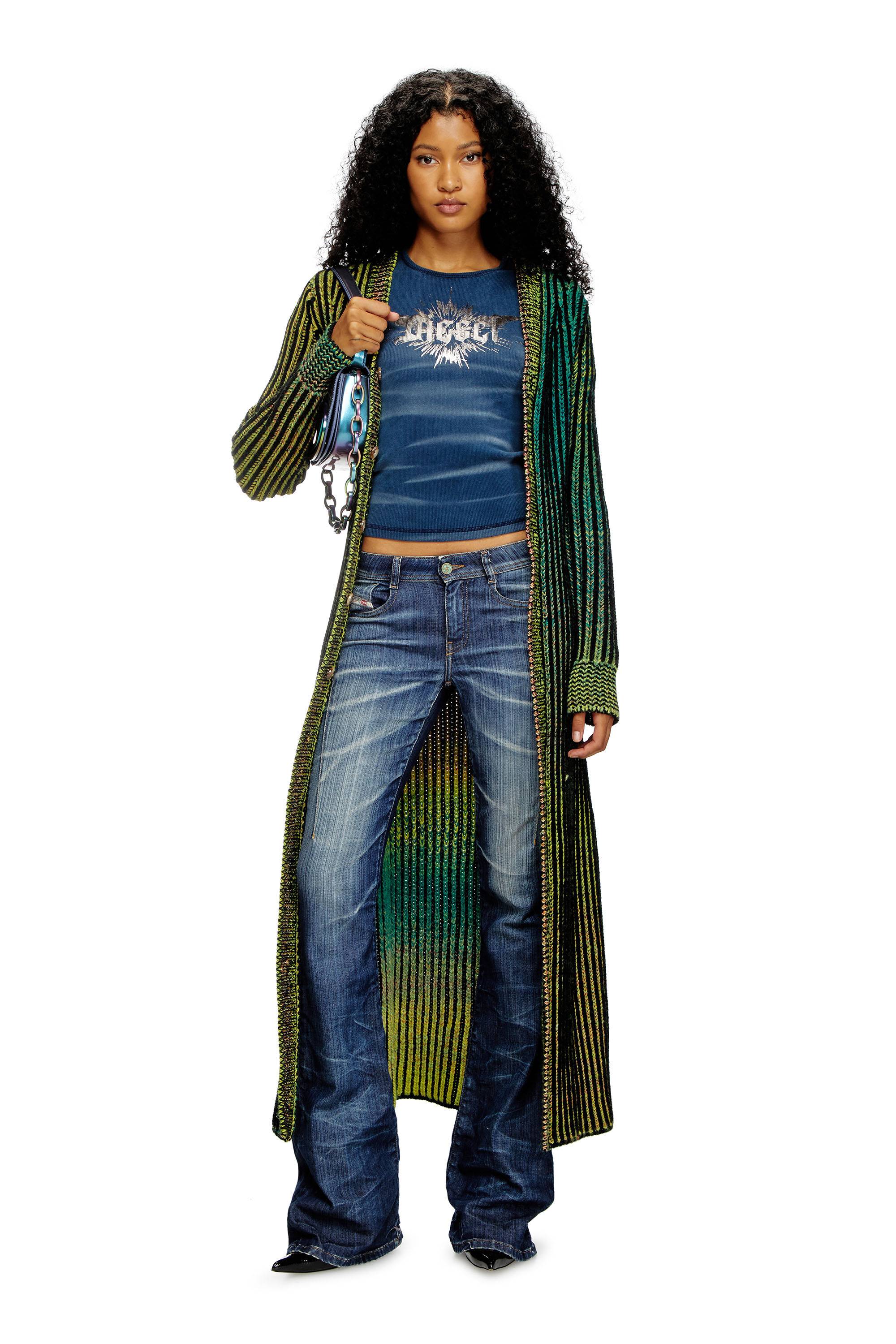 Women's Coatigan in dégradé knit | Green | Diesel