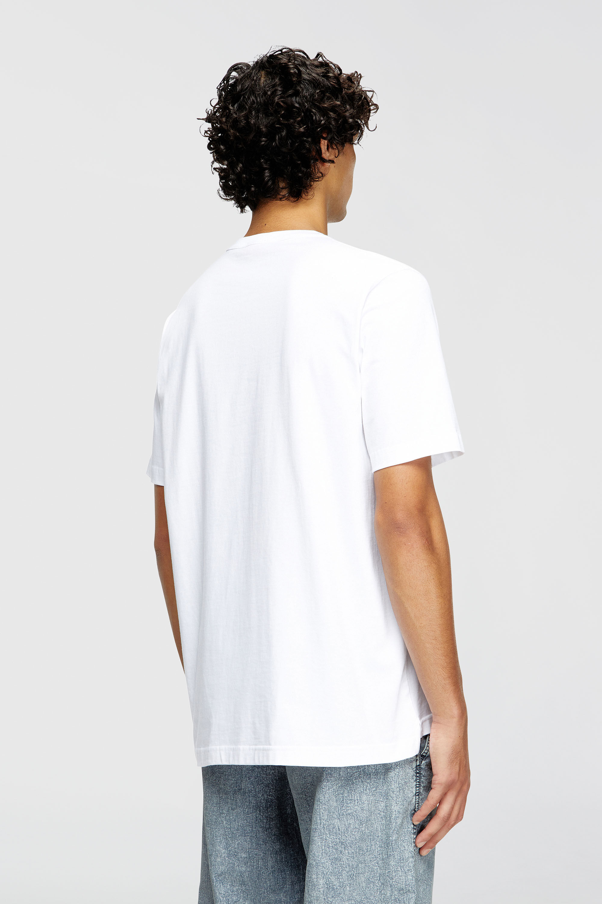 Men's T-shirt with injection moulded logo | White | Diesel US