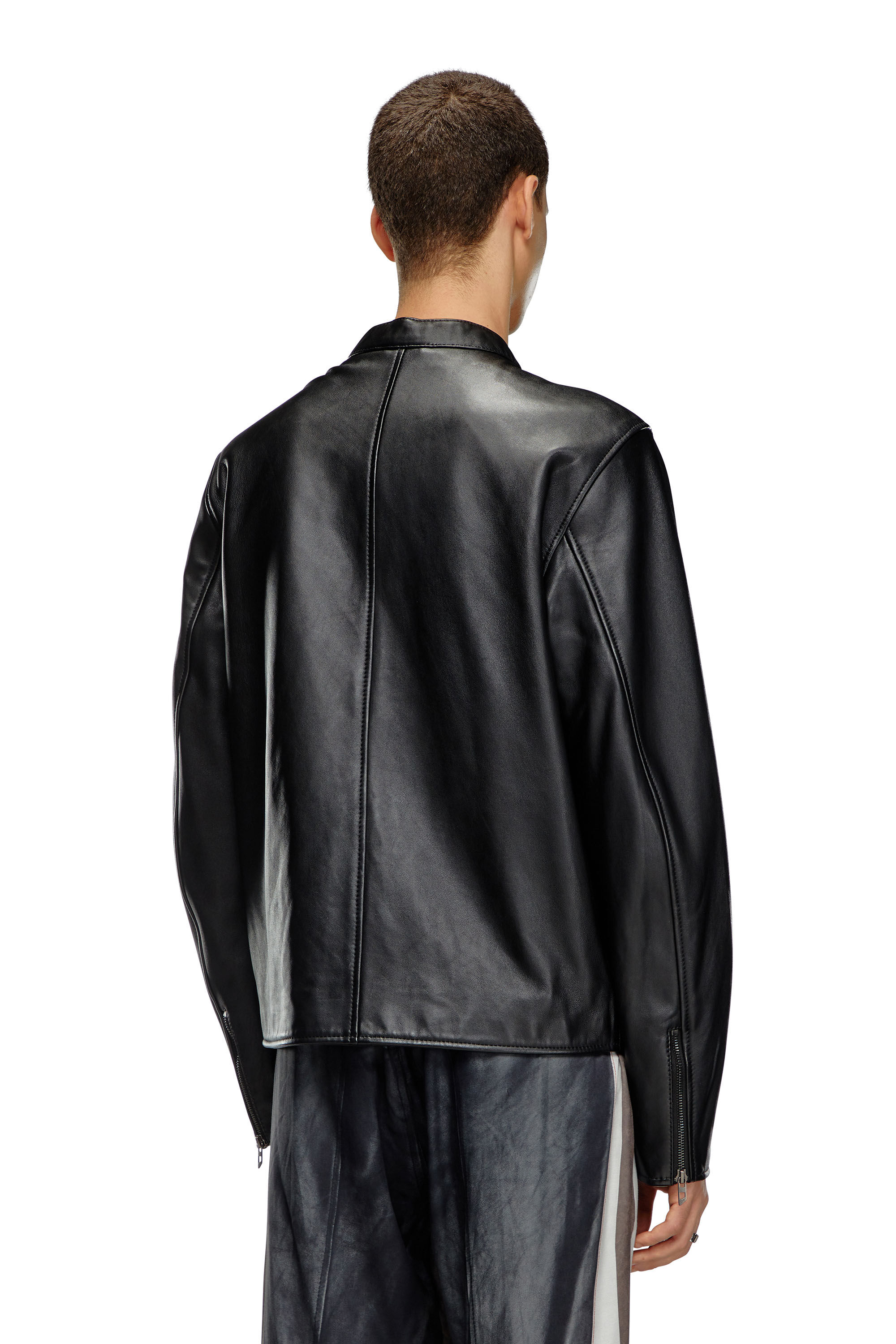 【マサヨシ】　DIESEL ブラックレザージャケット XXL マサヨシ】 DIESEL ブラックレザージャケット XXL Men's Leather
