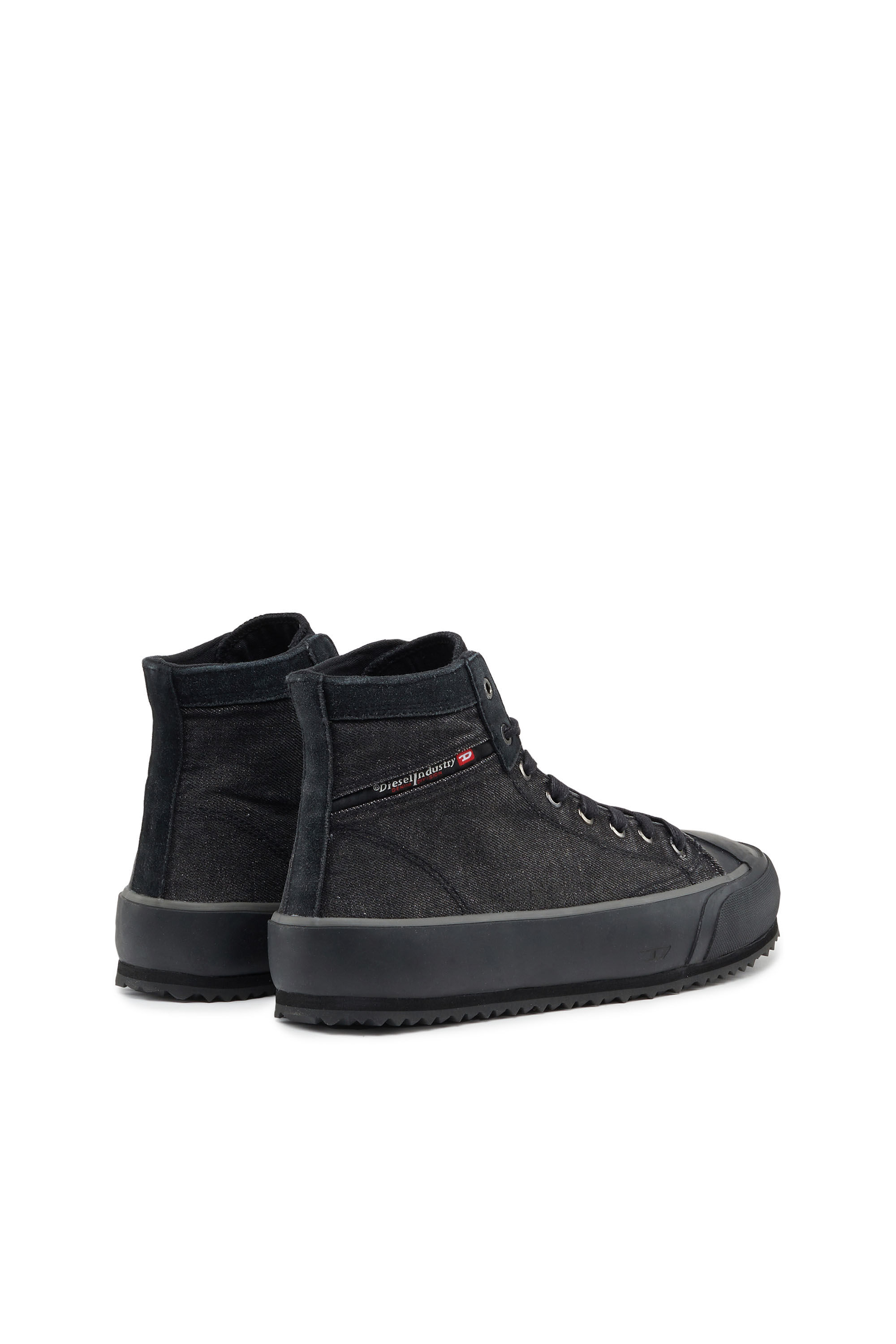 Diesel - S-PRINCIPIA MID, Male's High-top sneakers in denim with flag in Black - 3