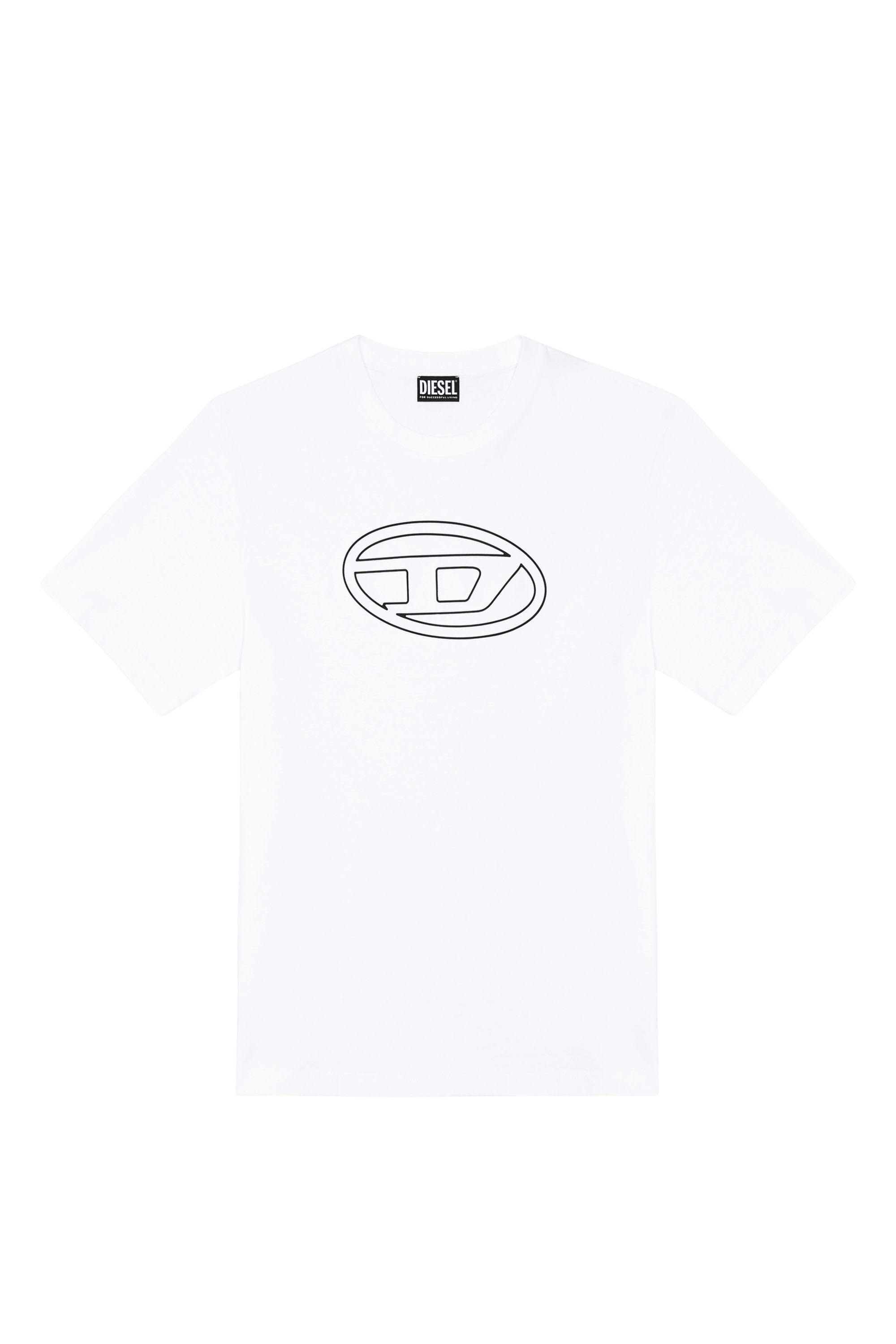 Diesel - T-JUST-BIGOVAL, Man's T-shirt in vintage cotton jersey in White - 2