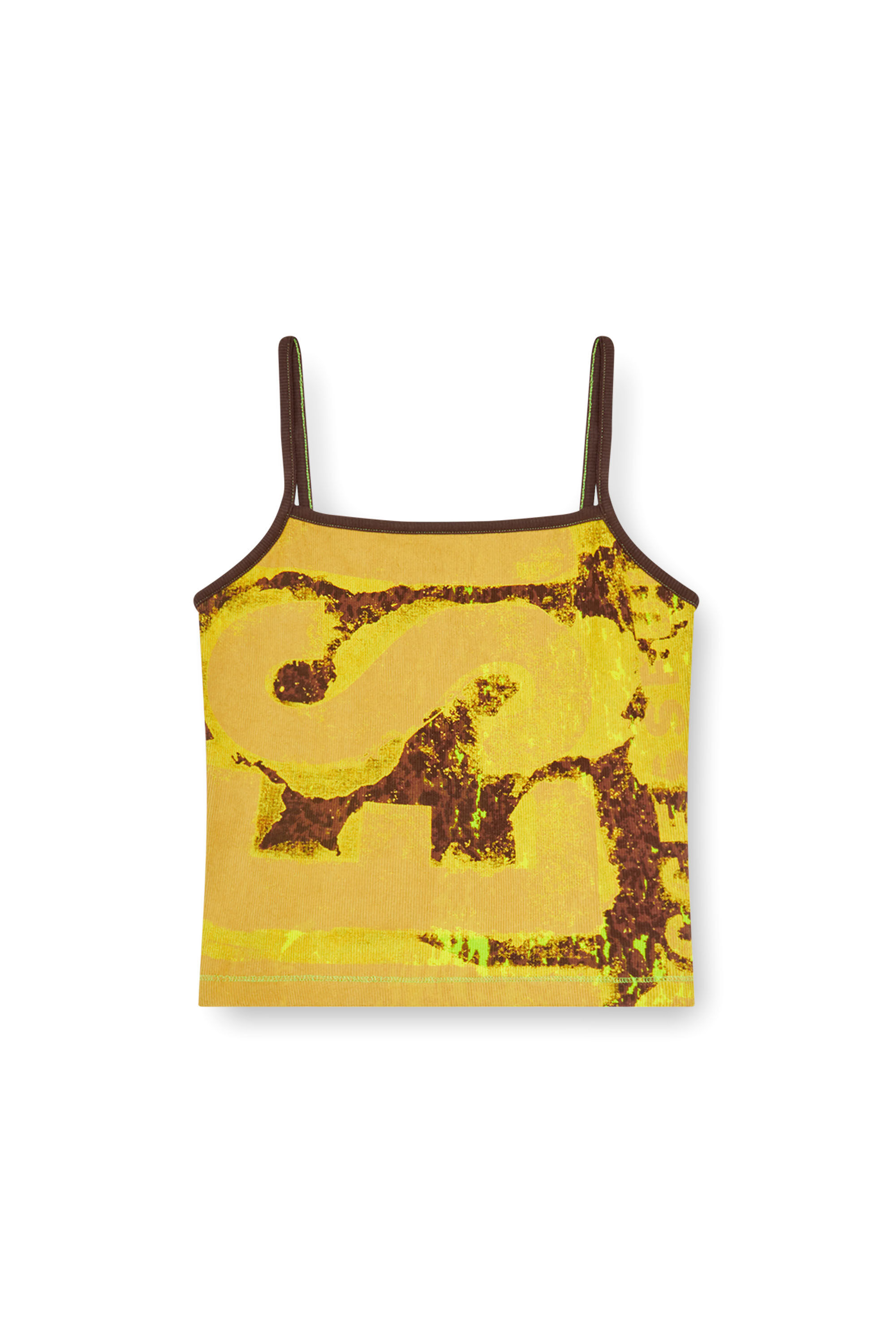 Diesel - T-HOP-P1, Top court côtelé avec imprimé « Rain Camo » Femme in Polychrome - 2