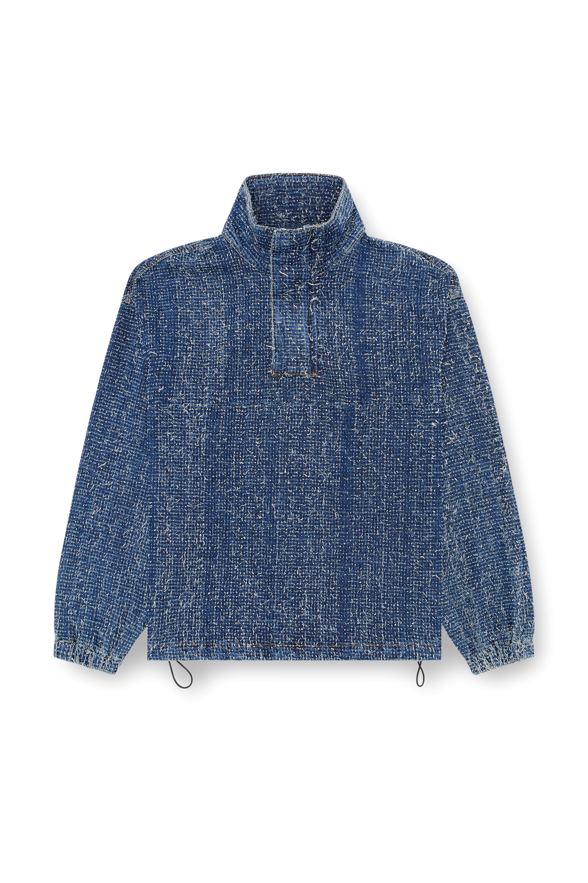 Diesel - D-FLOW-S, Unisex's Pullover jacket in bouclé denim in Dark Blue - 2