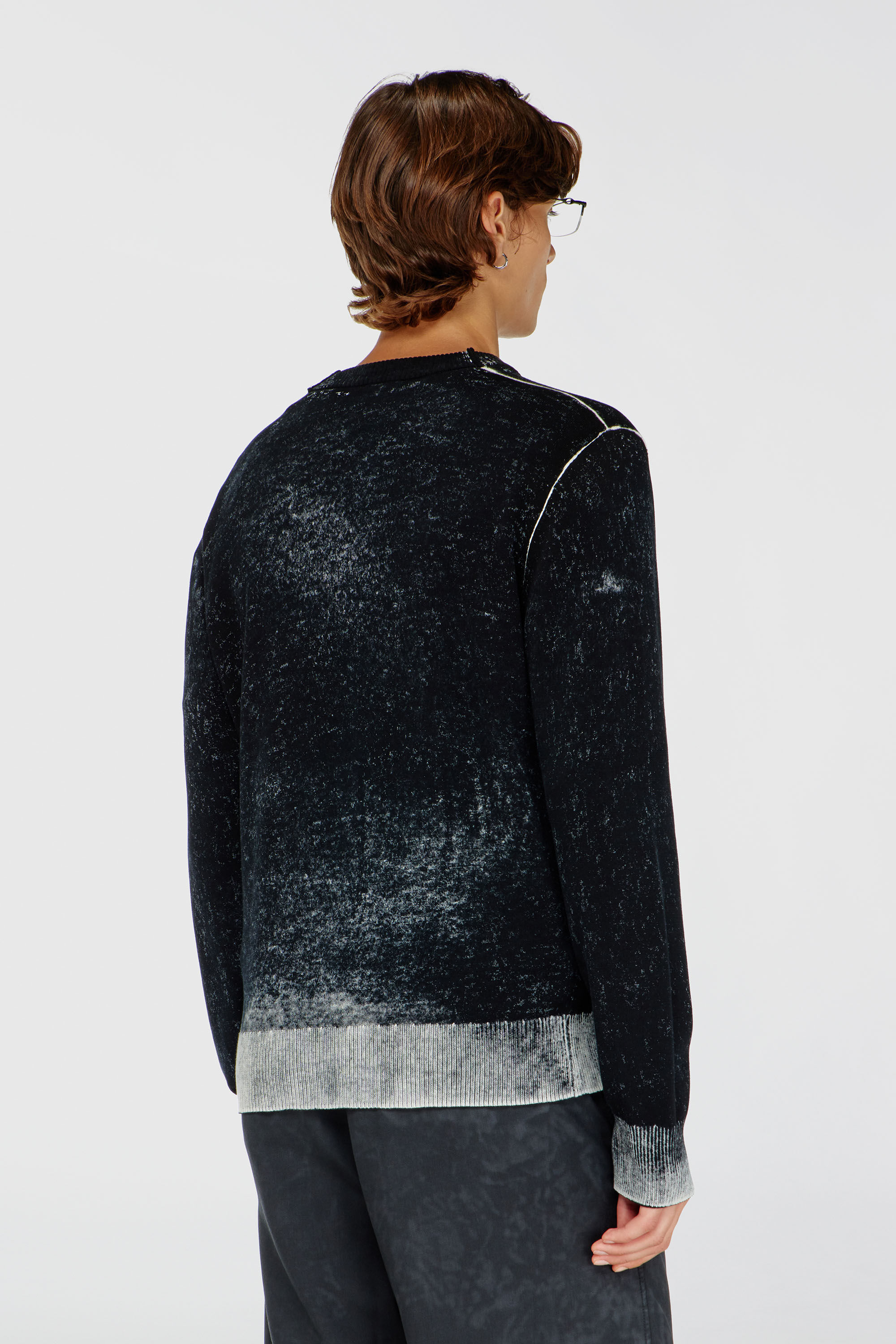 Men's Reverse-print cotton jumper | Black | Diesel US