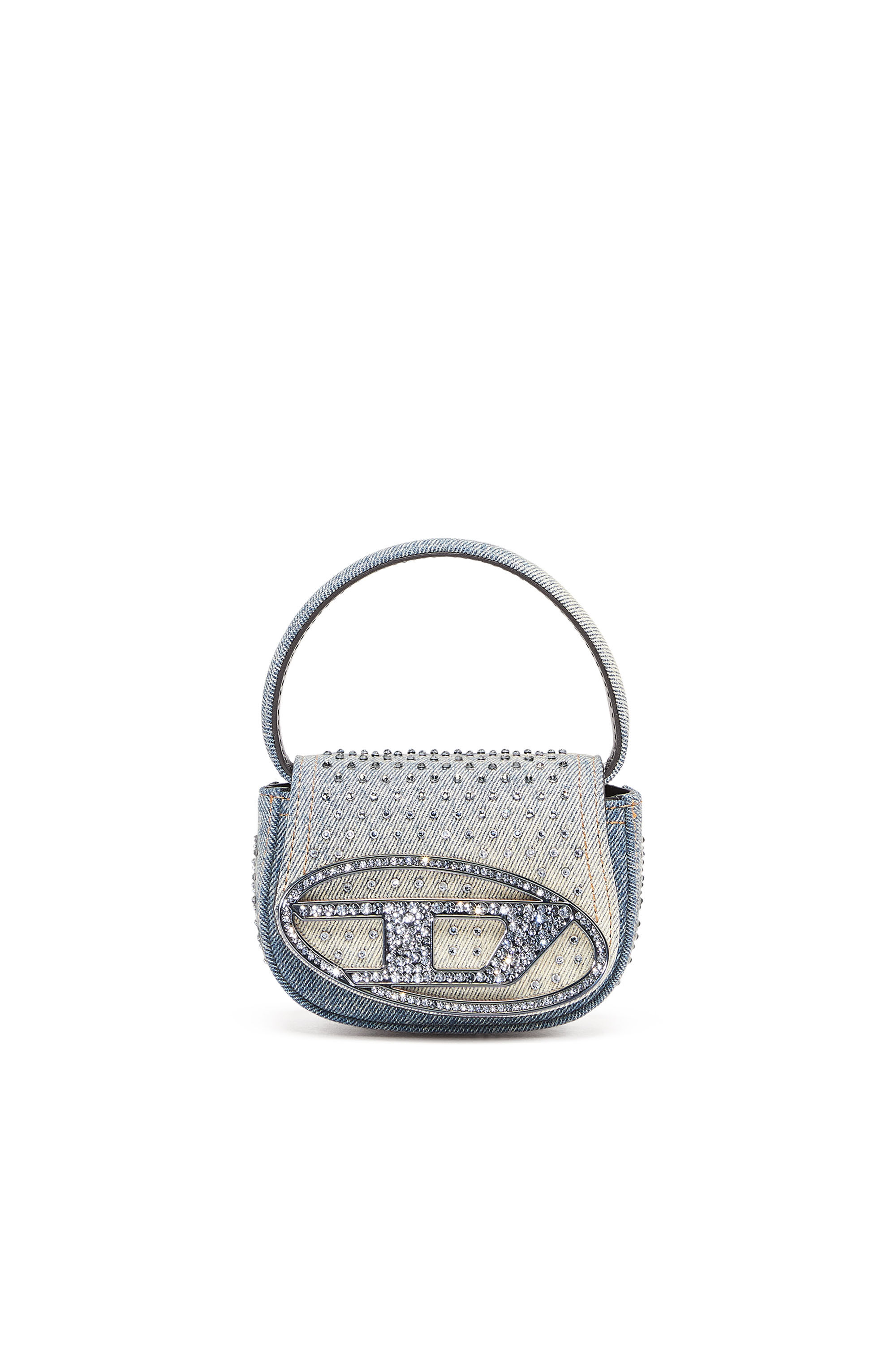 Diesel - 1DR XS, Female's 1DR XS - Iconic mini bag in denim and crystals in Light Blue - 1