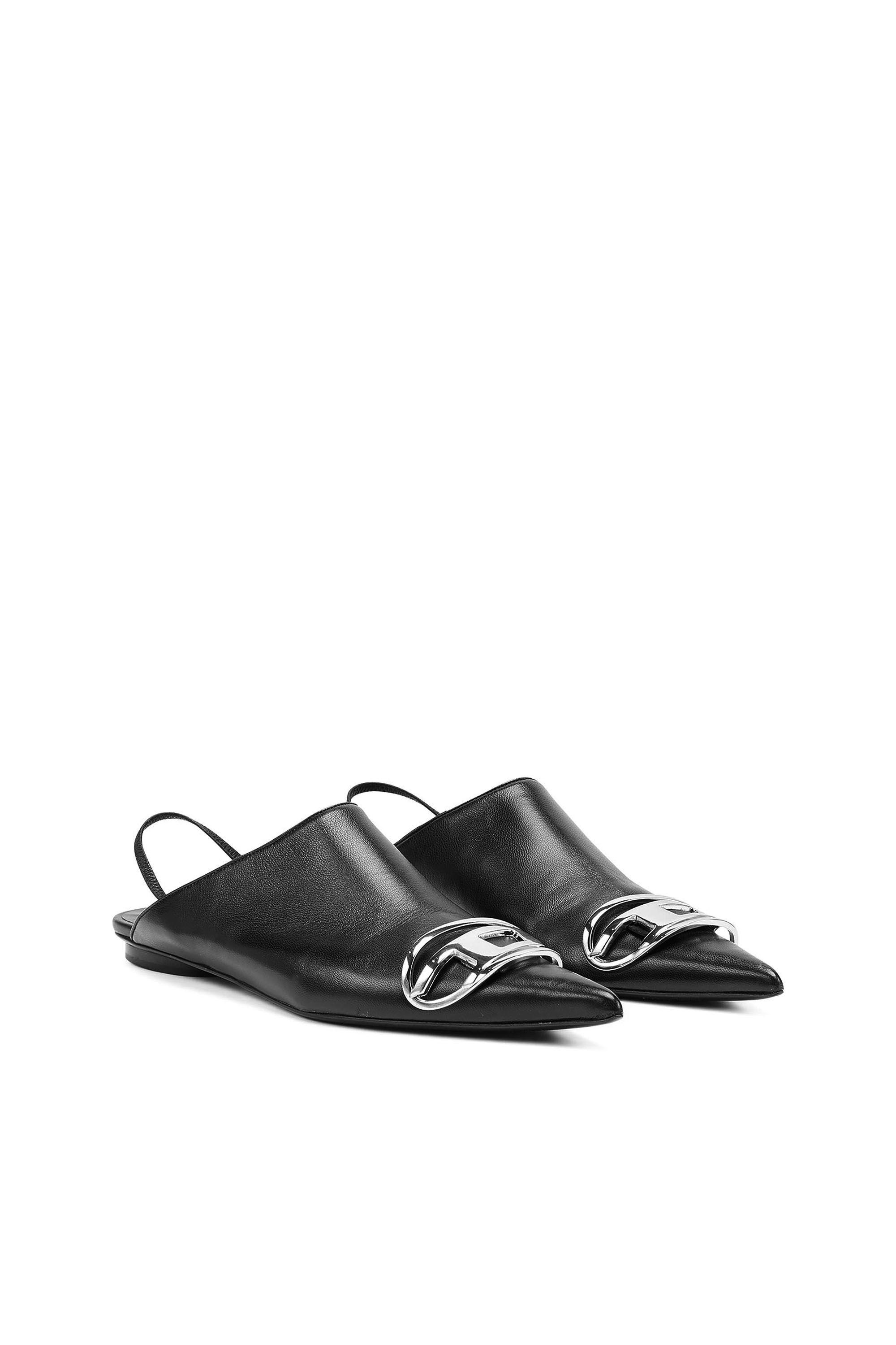 Diesel - D-VENUS B, D-Venus-Mules à bride arrière en cuir nappa Femme in Noir - 2