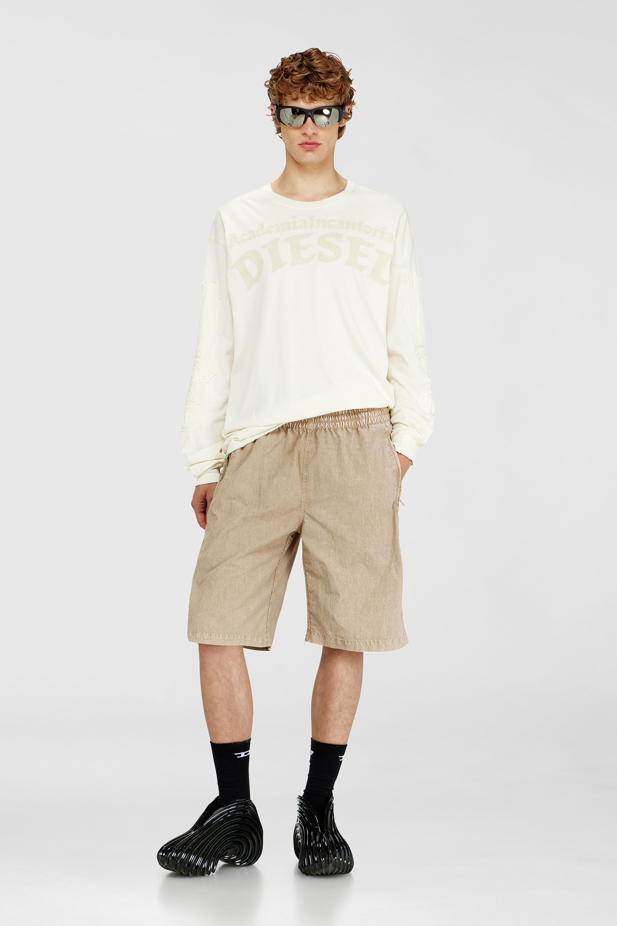 Men's Treated nylon shorts | Beige | Diesel US