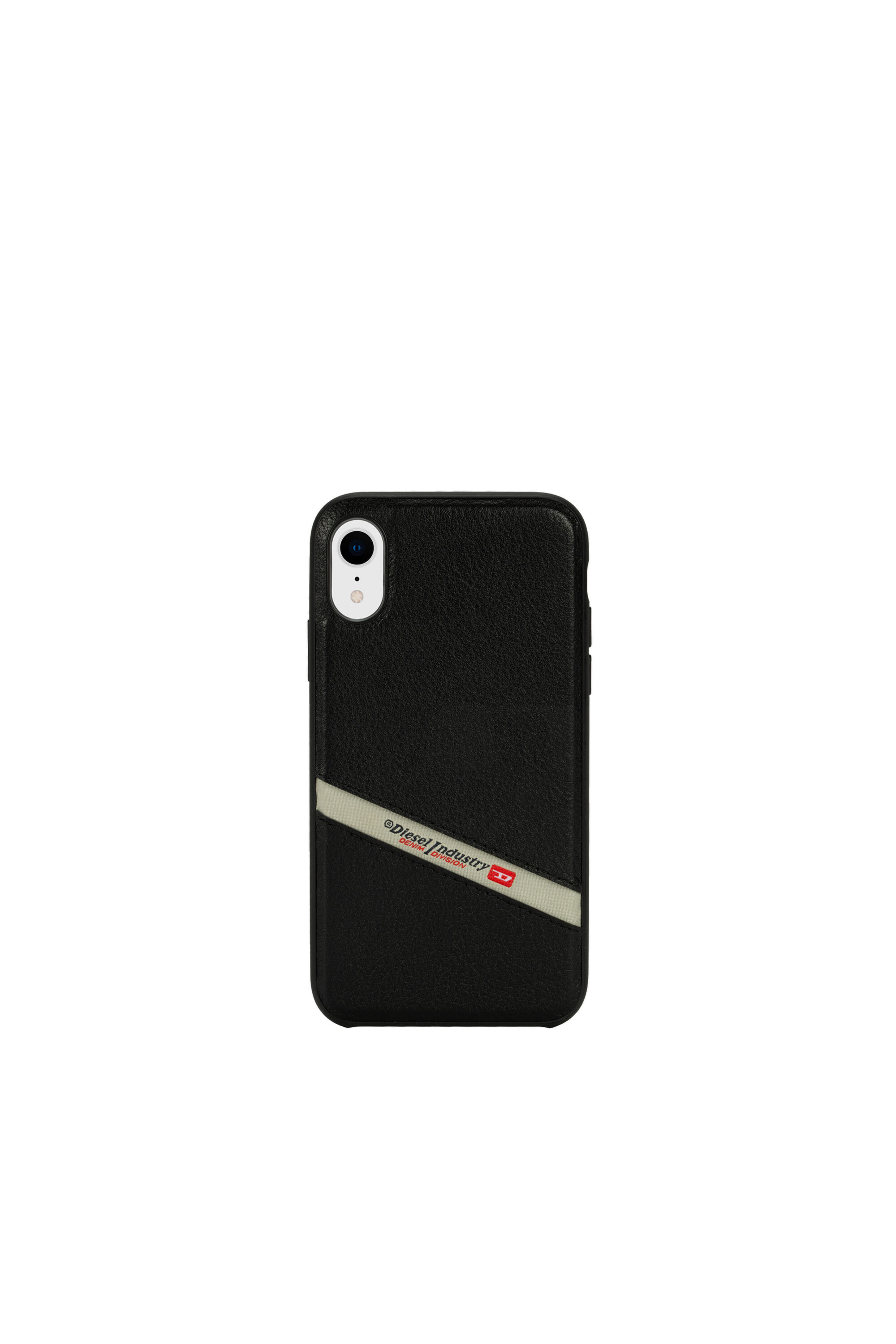 Diesel - DIESEL LEATHER CO-MOLD CASE FOR IPHONE XR, Coque en cuir noir avec logo diagonal, iPhone XR Mixte in Noir - 2