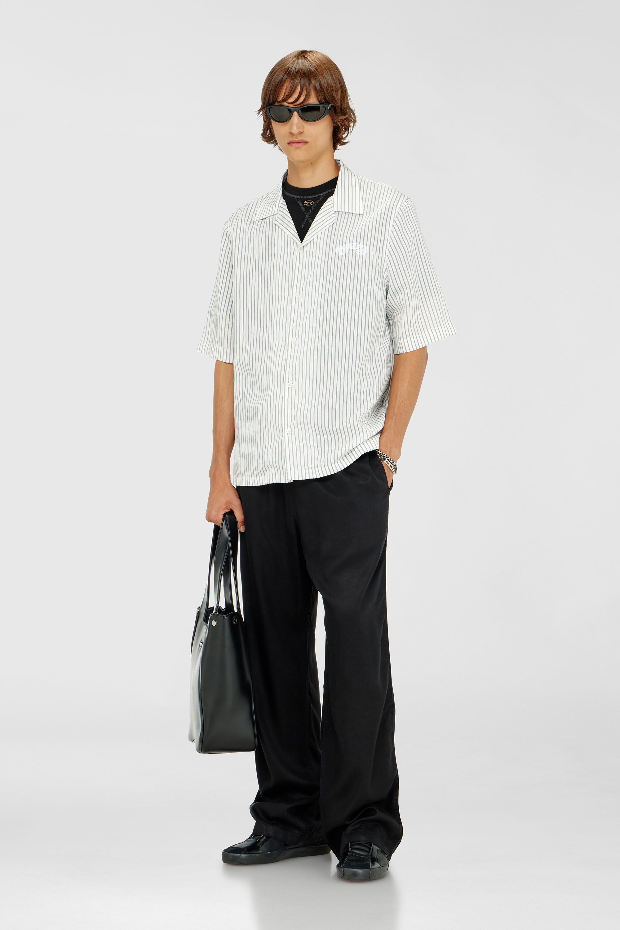 Men's Drawstring pants in faded twill | Black | Diesel US