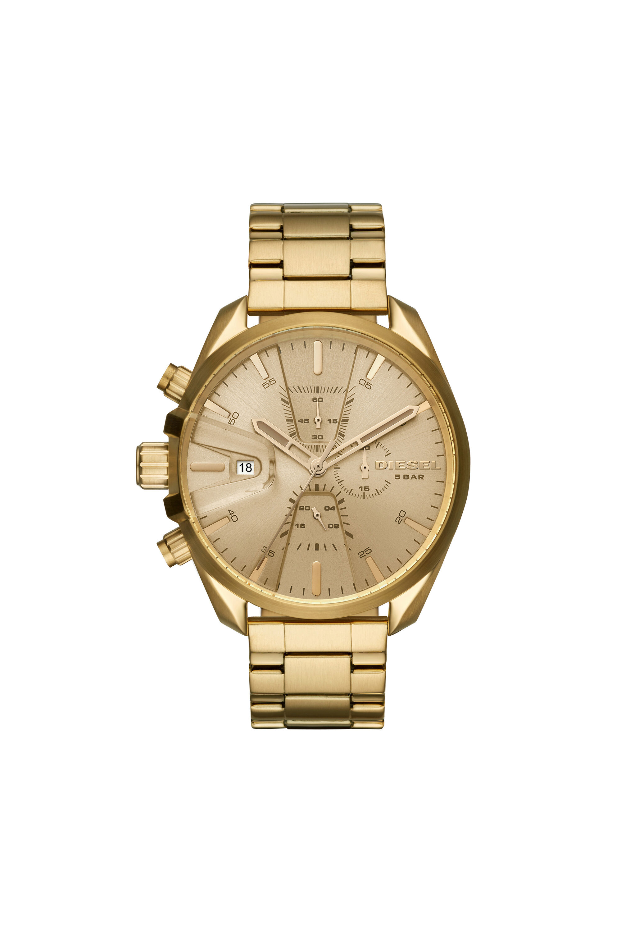 Diesel - DZ4475, Male's Gold watch with single-link strap, 47 mm in Gold - 1