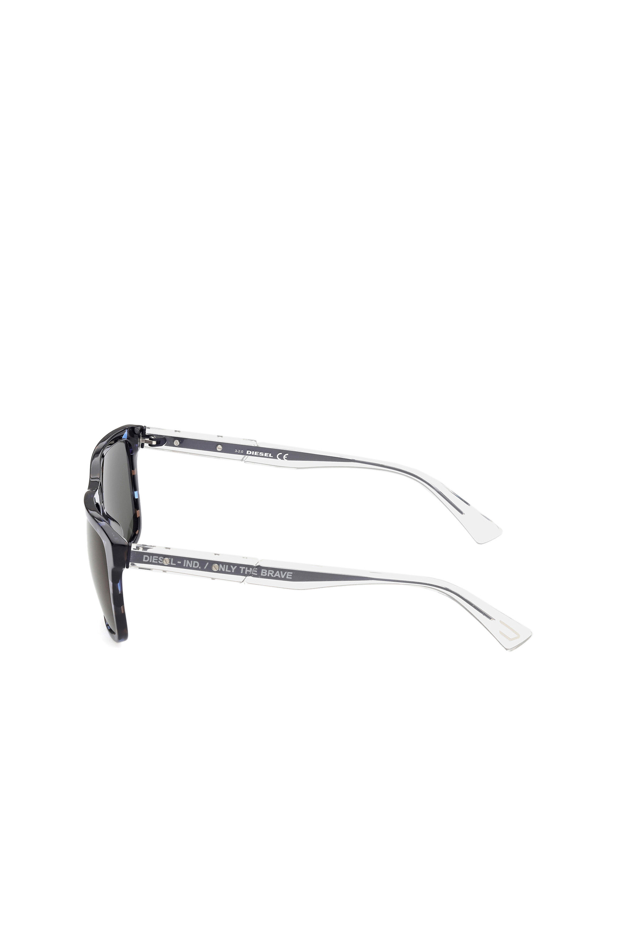 Diesel - DL0349, Man's Easy to wear sunglasses with crystal injected temples in Black/Blue - 4