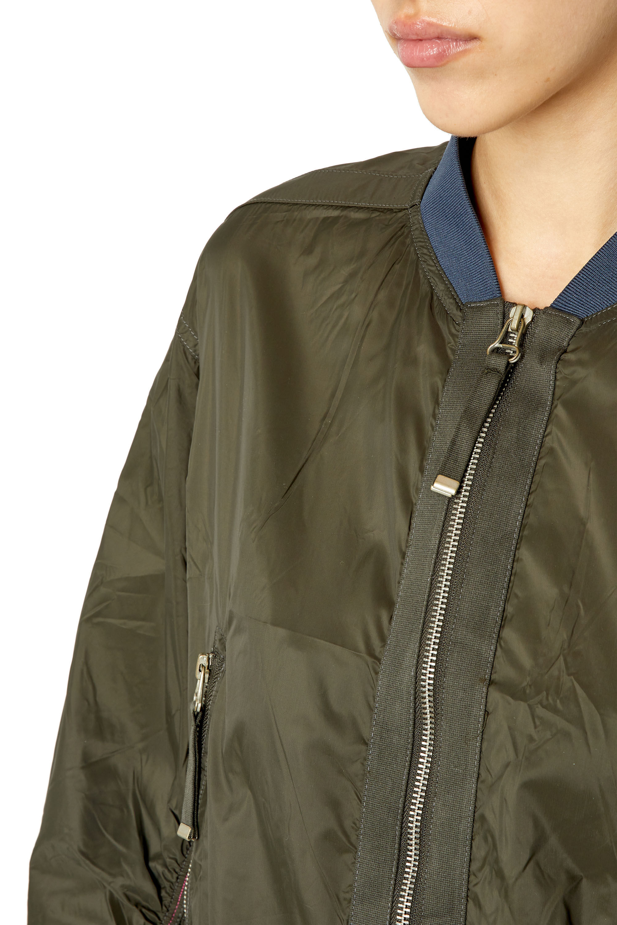 Diesel - G-NOAK, Female's Bomber jacket in light nylon in Dark Green - 4