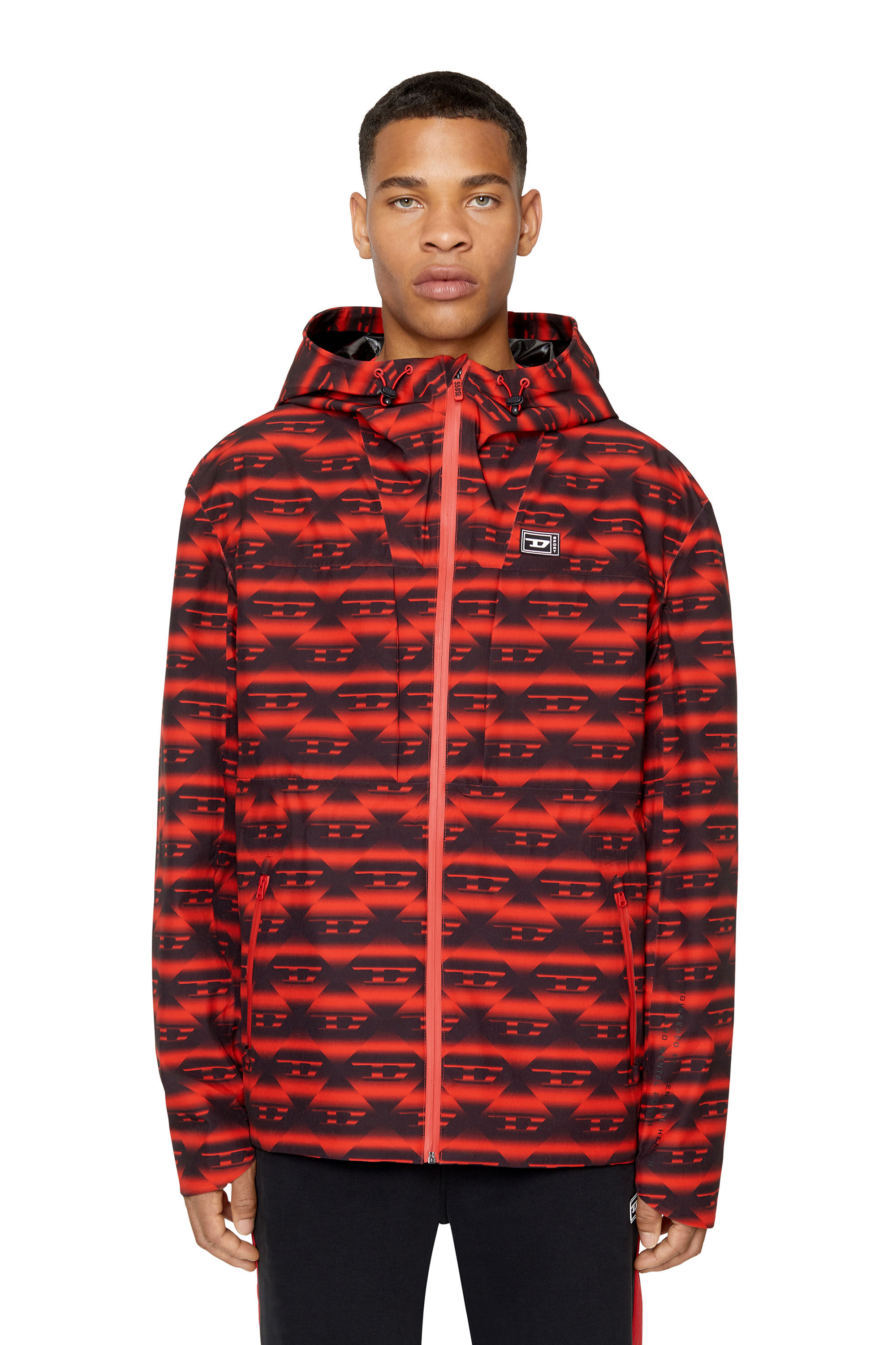 Diesel - AMWT-VOZLEY-WT25, Coupe-vent monogrammé Homme in Rouge - 3